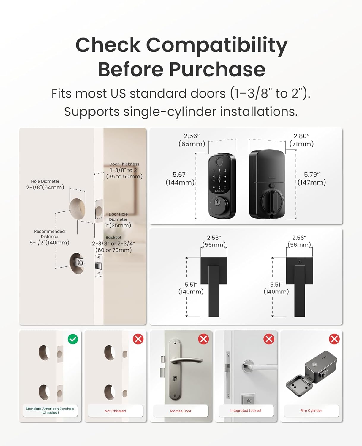 Thumbnail 5 de DESLOC B200 Fingerprint Smart Lock 2-Handle 🔒