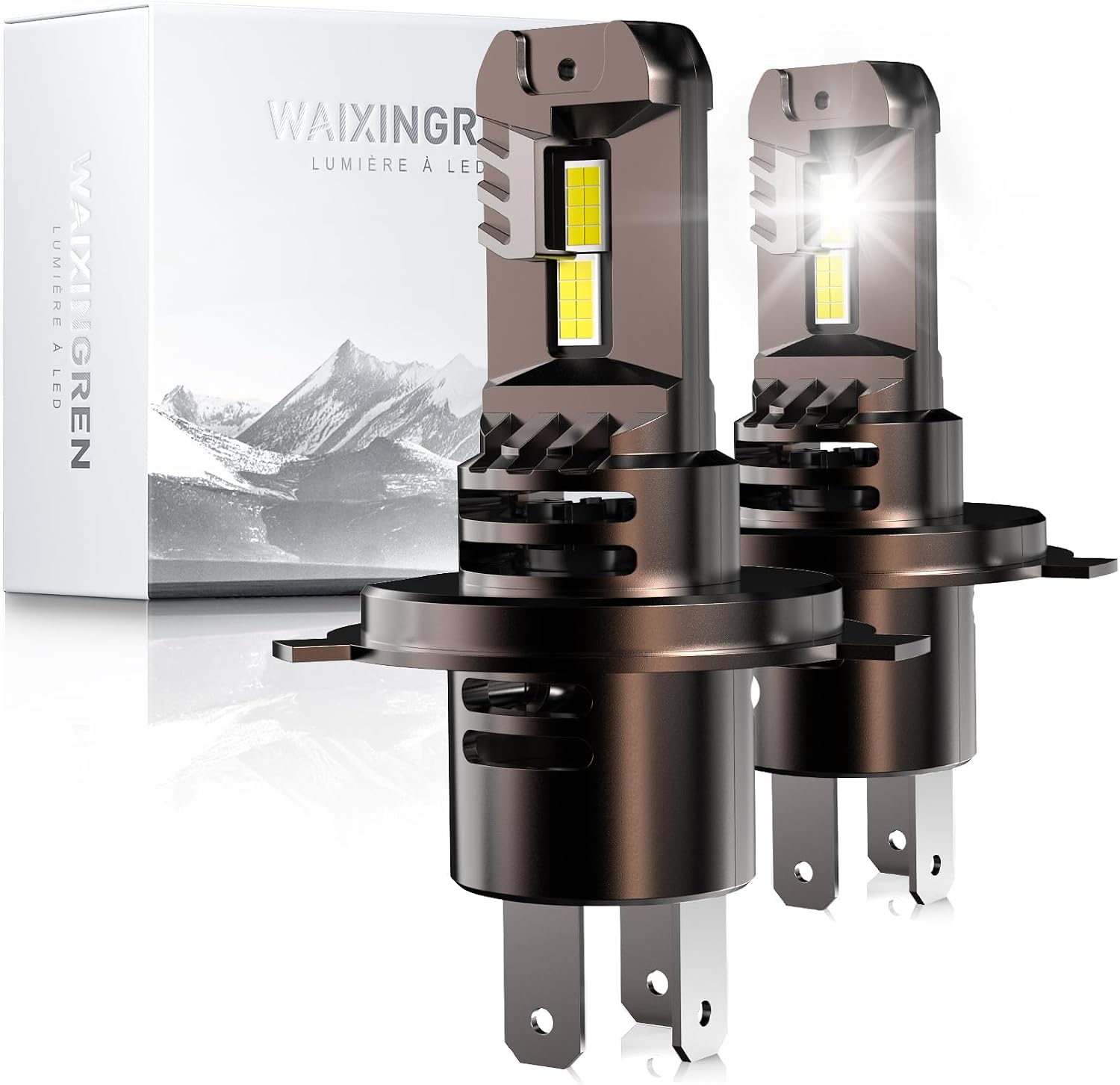 Detalle de WAIXINGREN Ampoules LED H4 36000 lm (120 W) 6500 K, 1:1 Plug and Play – Pack de 2