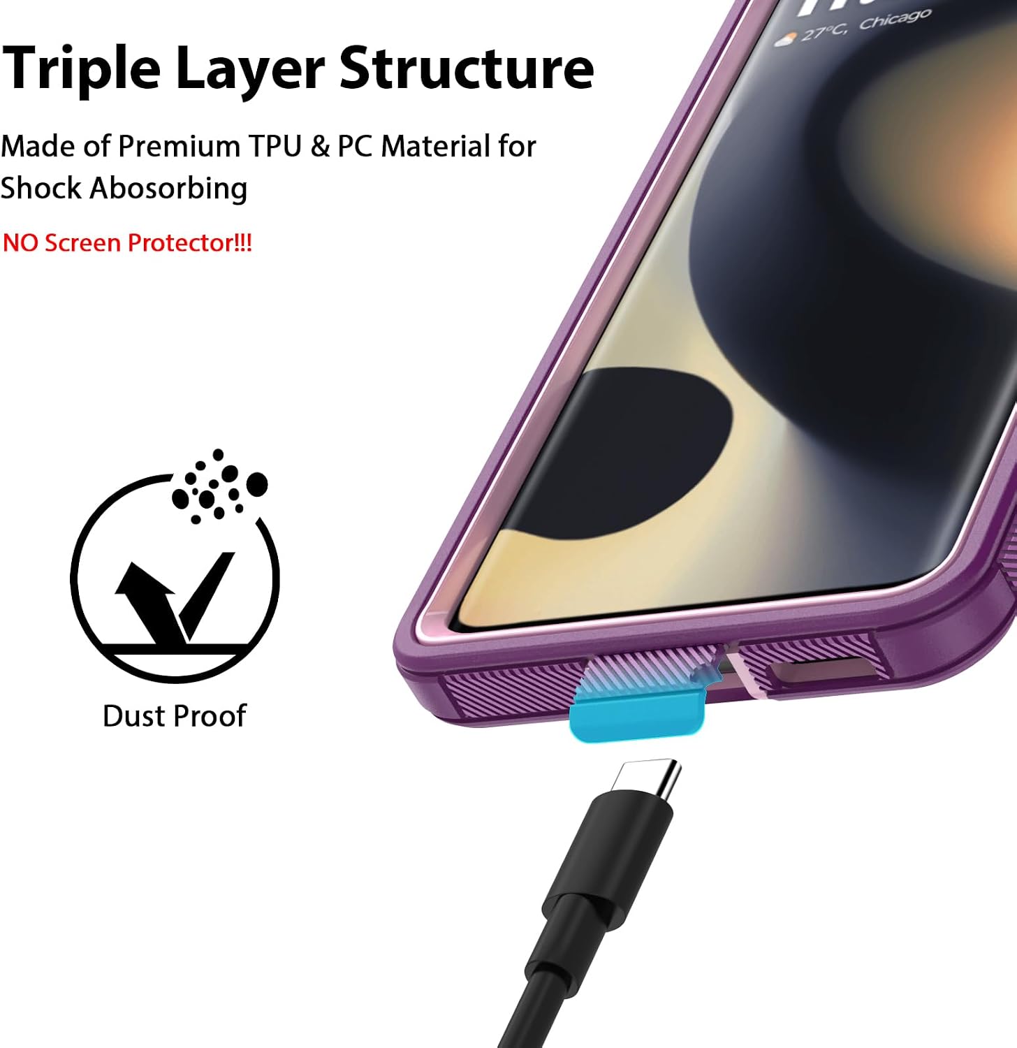 Detalle de Jiunai Rugged Phone Case for Moto Edge 2024