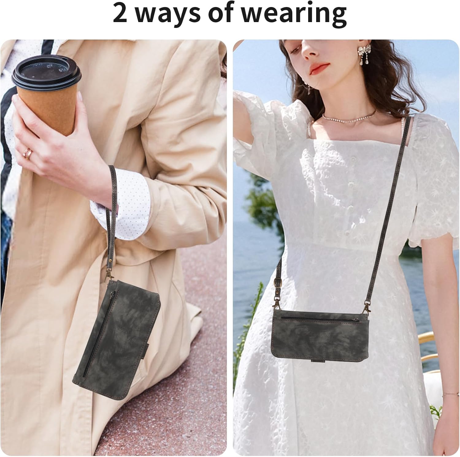 Thumbnail 3 de Asuwish Wallet Case with Tempered Glass Screen Protector for Samsung Galaxy S23 Plus (SM-S916U)