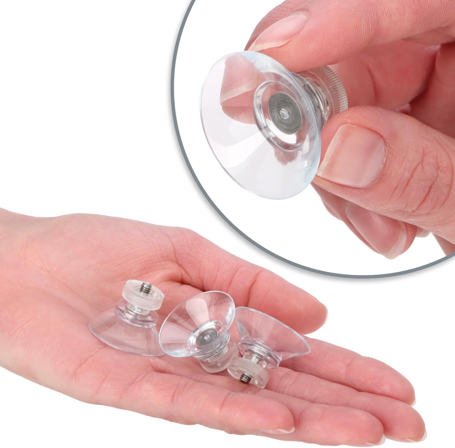 Thumbnail 4 de com-four® 8X Ventose con filettatura M4 Ø30 mm – Tenuta extra forte, senza foratura
