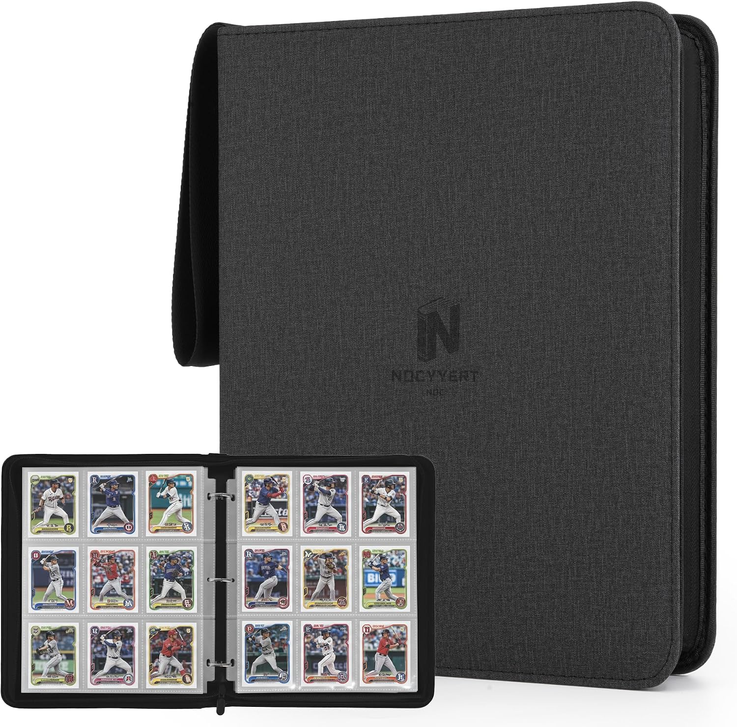 Detalle de Trading Card Binder Premium 9-Pocket 720 Double-Sided Album (Black 2)