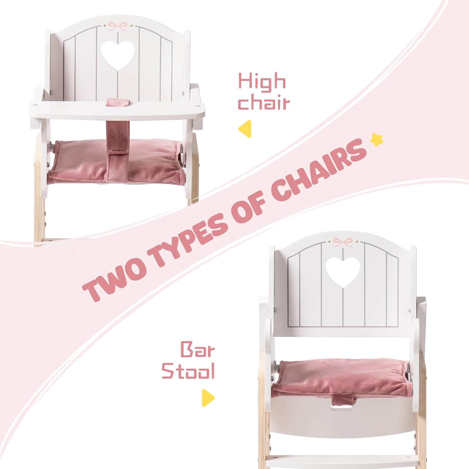 Detalle 2 de ROBUD Doll High Chair for 18–20-Inch Dolls