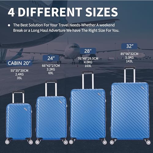 Thumbnail 8 de FLYMAX 29" Large Suitcase 4 Wheel Lightweight ABS Hard Shell with 100 Litre Capacity and 3‑Digit Lock