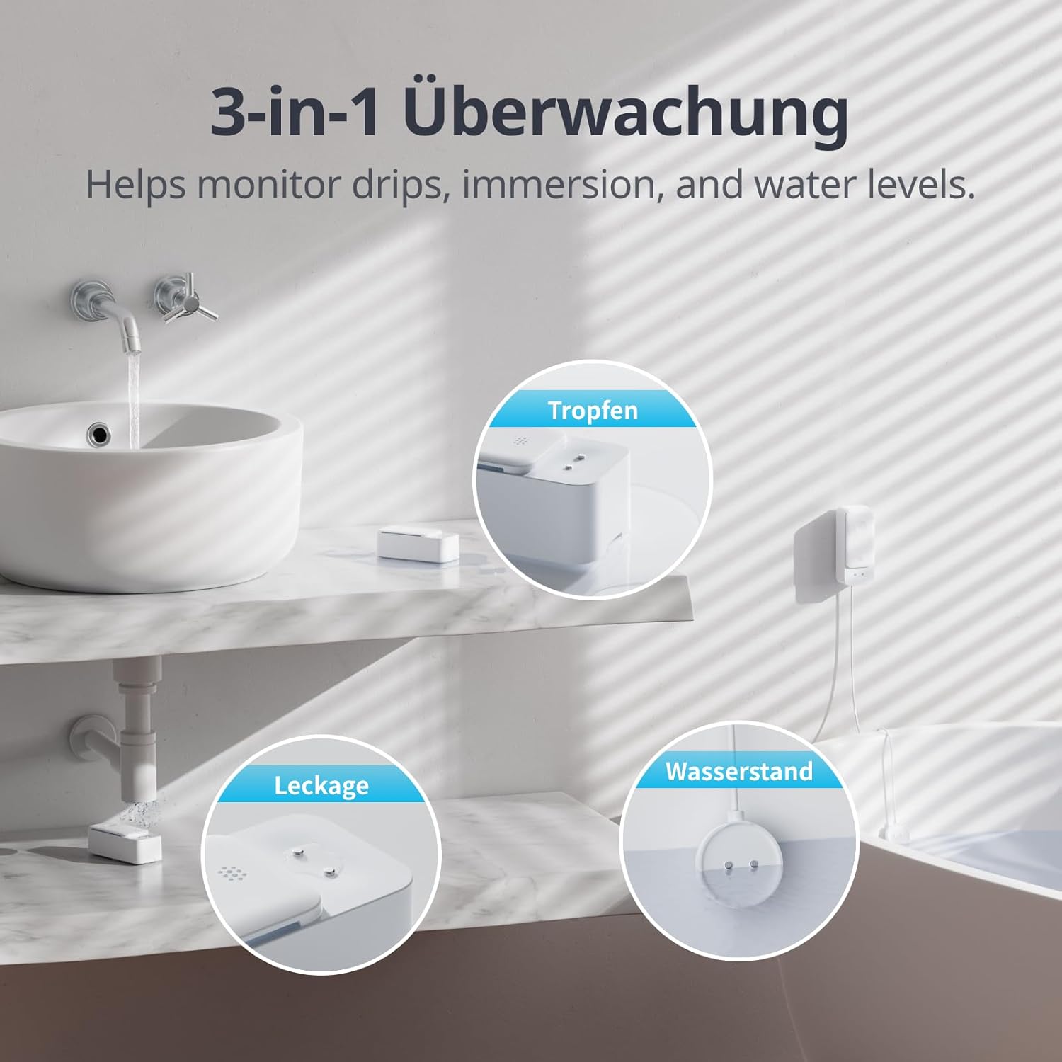 Thumbnail 3 de SwitchBot WLAN Wassermelder mit 100 dB