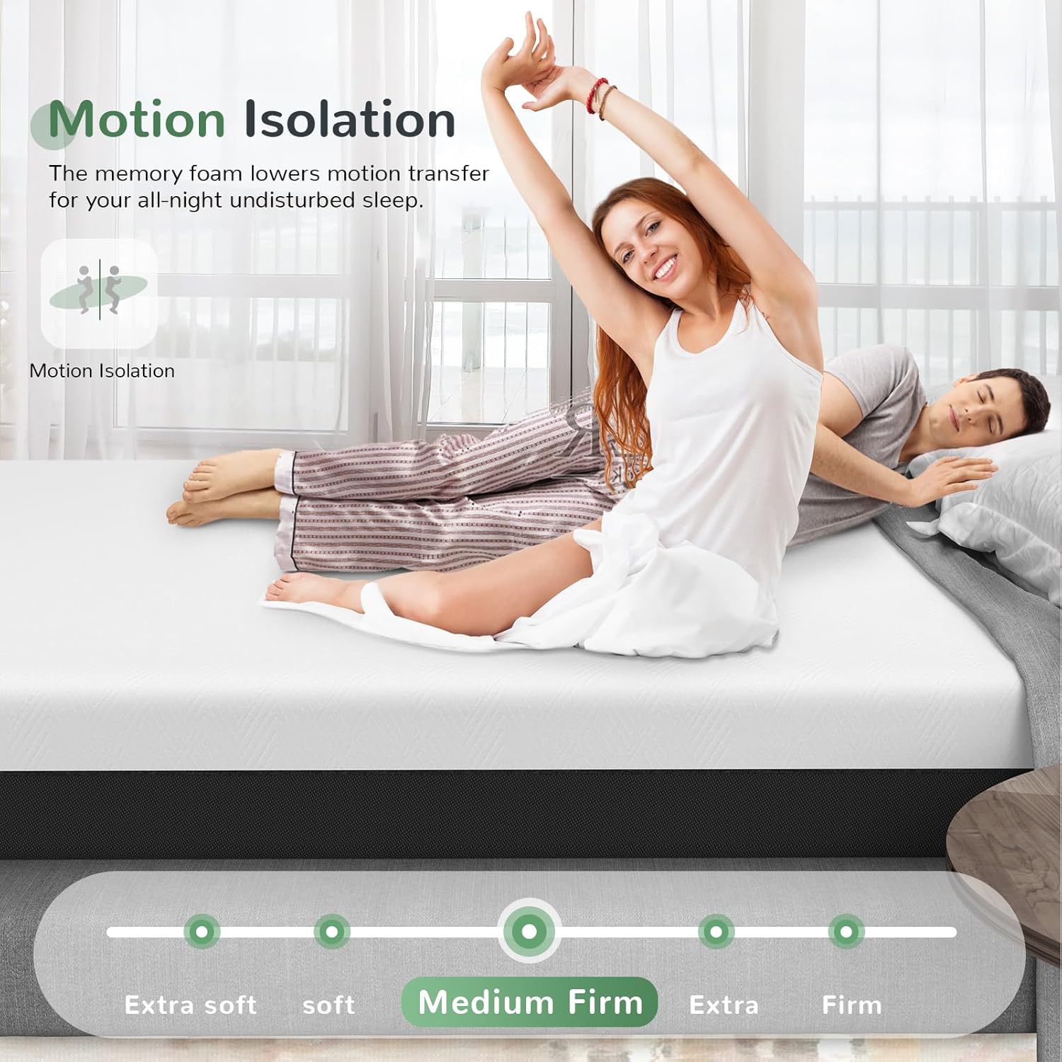 Detalle de wowttrelax Single Memory Foam Mattress (13cm) with Gel Memory Foam Top Layer and Washable Cover, 90x190x13cm