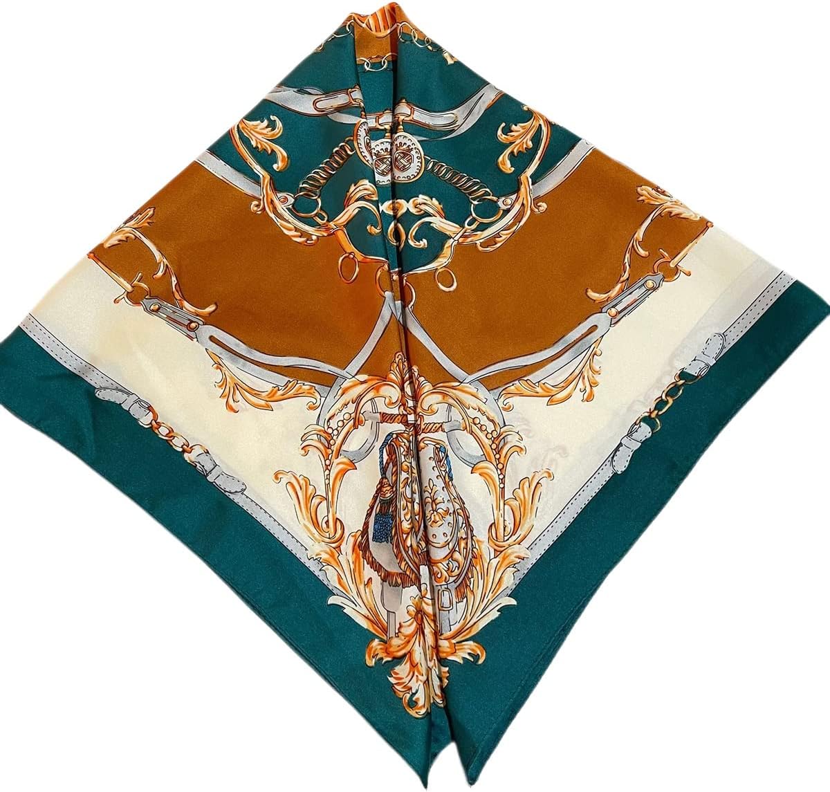 Detalle de FAIRYGATE Seidentuch Damen – Seiden Schal 27.5 Inch x 27.5 Inch, eleganter Halstuch