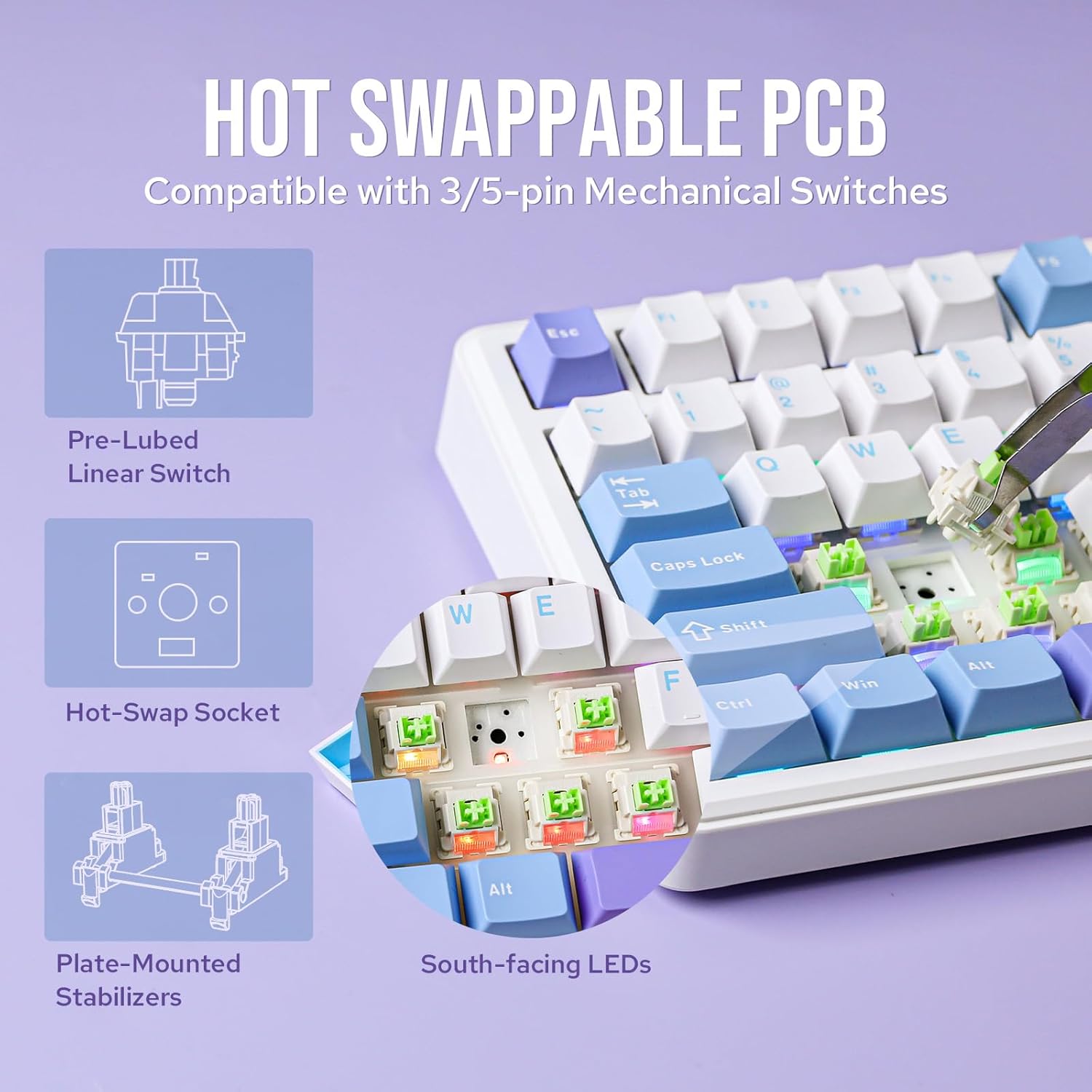 Thumbnail 4 de EPOMAKER X Aula F75 Max Wireless Mechanical Keyboard (75% w/ TFT screen & knob, hot-swappable)