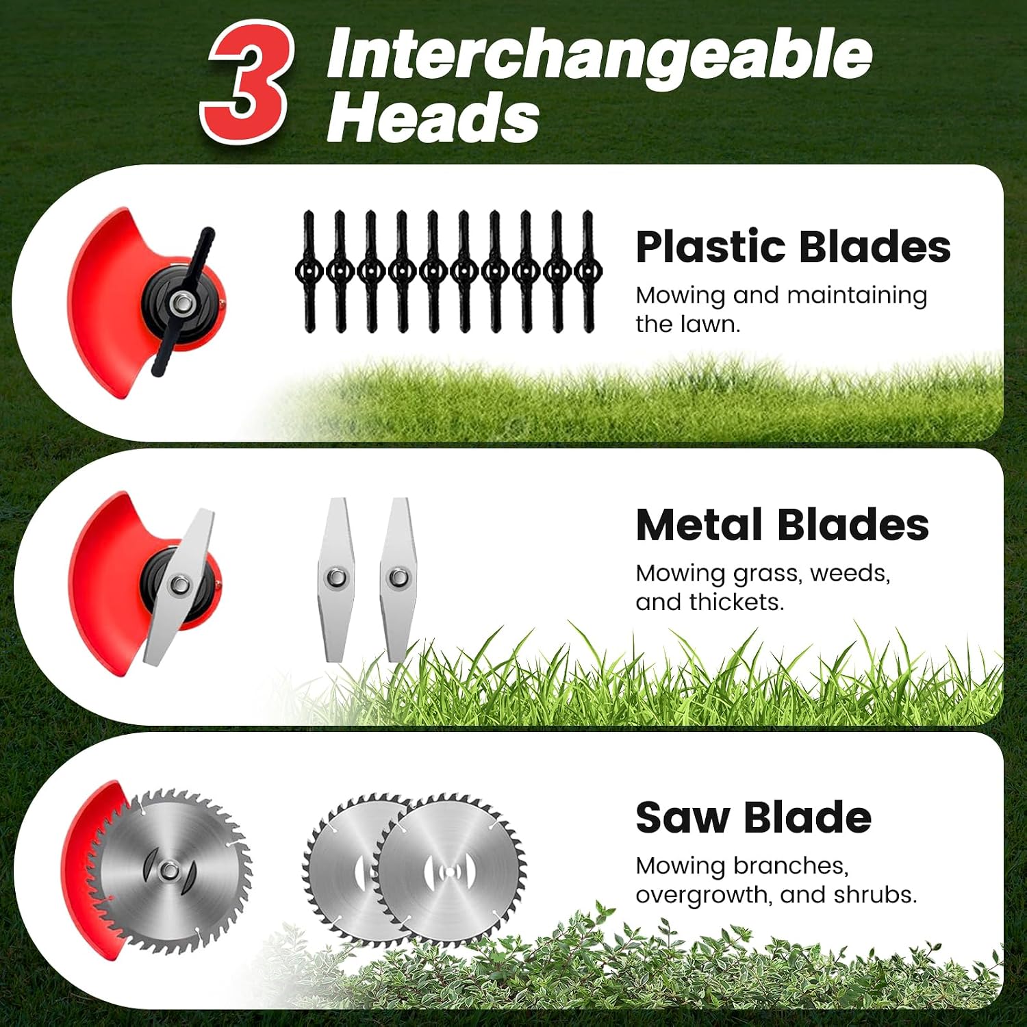 Detalle 2 de ALSO GO HG0077-RE(new4) Cordless 21V Weed Trimmer with Wheel and 2 Batteries