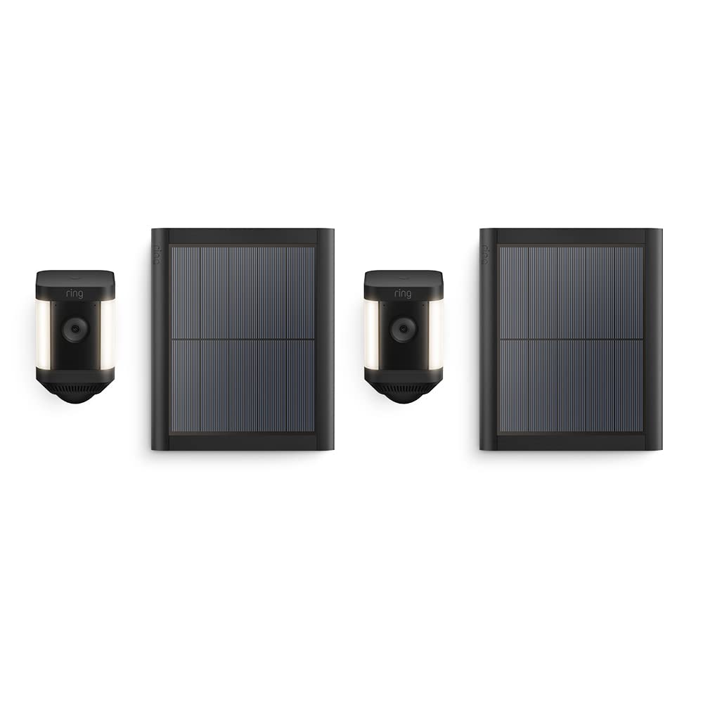 Thumbnail 1 de Ring Spotlight Cam Plus Solar (2-Pack): 1080p HD Outdoor Security Camera with Colour Night Vision and Two-Way Talk