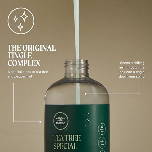 Detalle de Tea Tree Special Shampoo Deep Cleans & Refreshes Scalp for All Hair Types, 33.8 fl oz