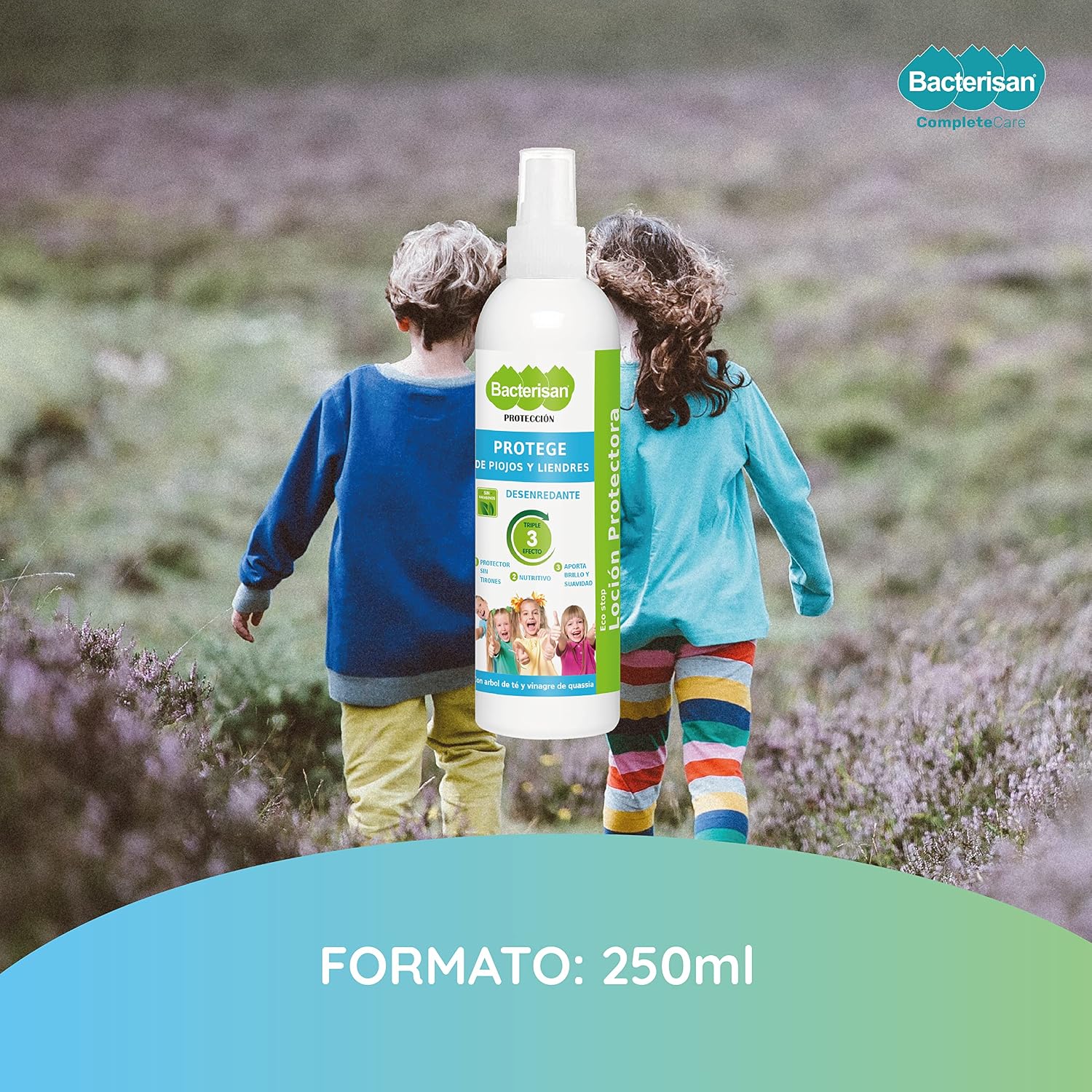 Detalle de BACTERISAN Lozione districante protettiva 250 ml – spray quotidiano anti pidocchi e lendini