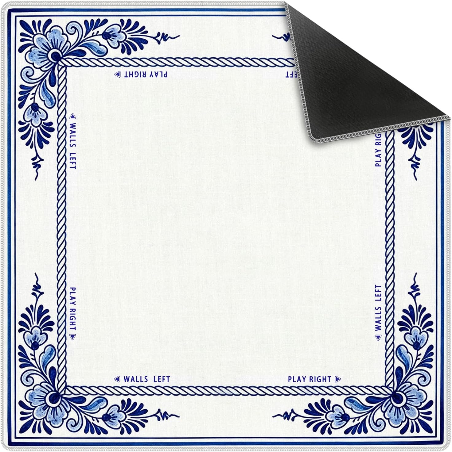 Detalle de Blue and White Mahjong Mat, 31.5 x 31.5 Inches