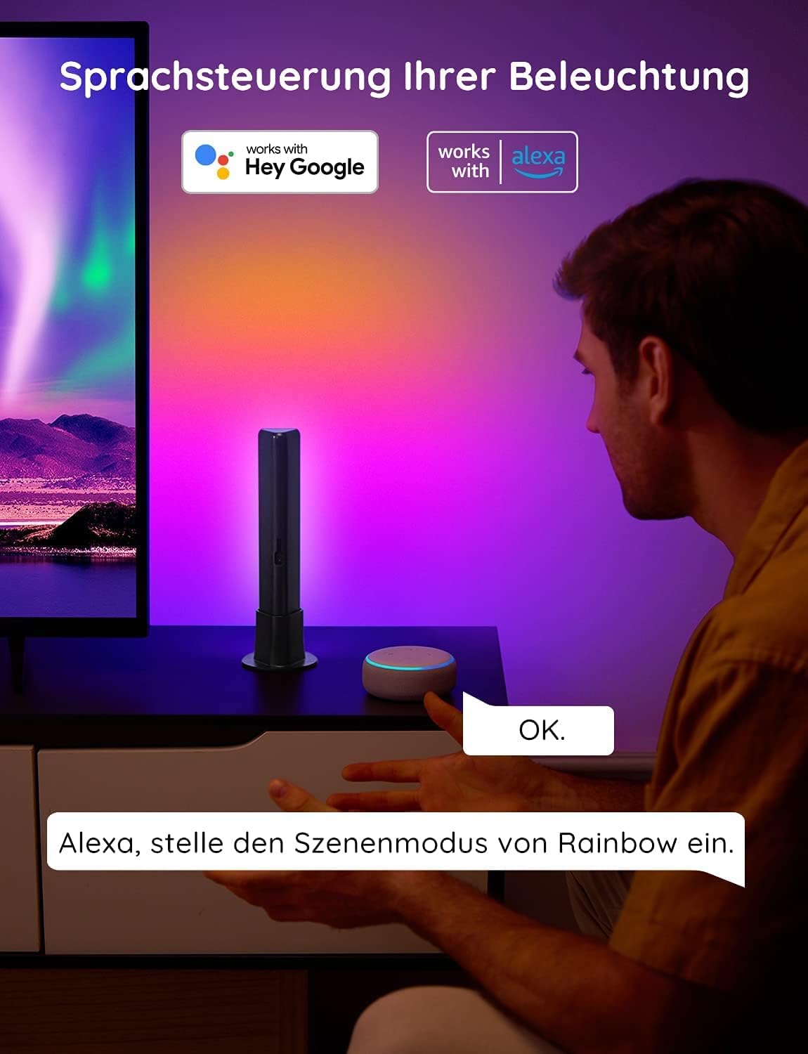 Thumbnail 2 de Govee Smart LED Lightbar RGBICWW – dimmbar, Musik-Synchronisierung, 3 Installationsoptionen