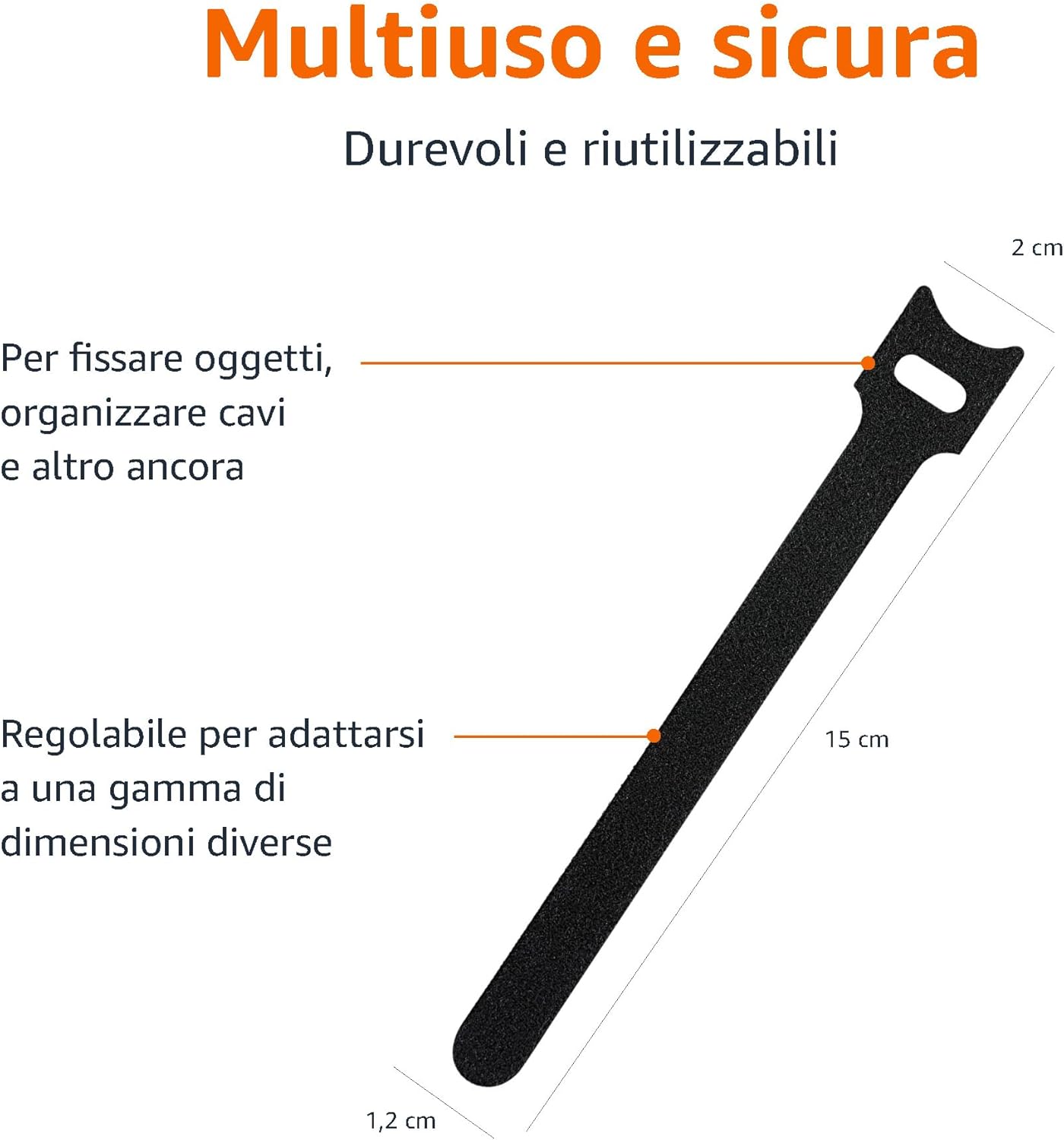 Thumbnail 2 de Amazon Basics Fascette stringicavo regolabili 100 pezzi, 12 x 150 mm, nero