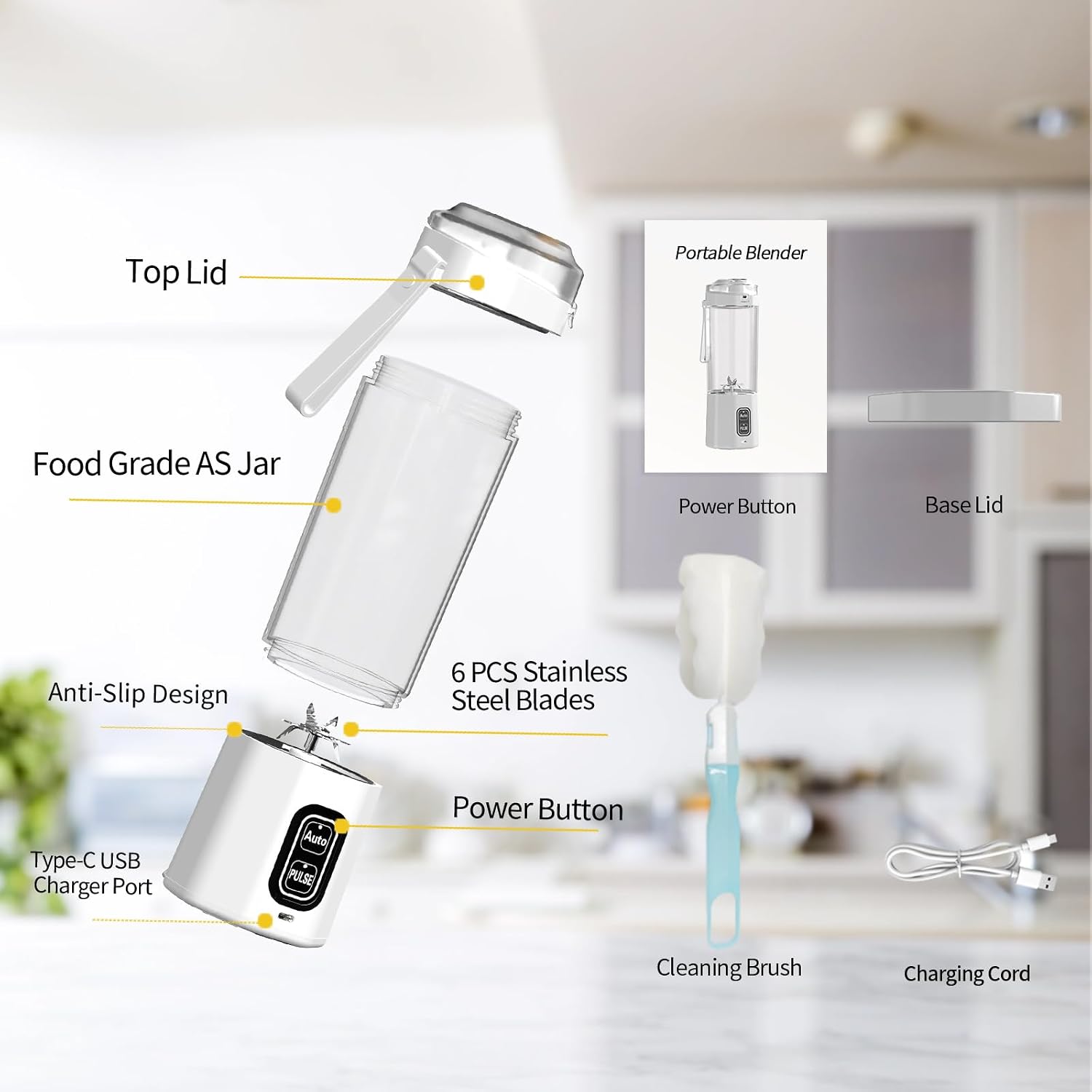 Detalle 1 de BESNOOW Portable Blender 24 oz