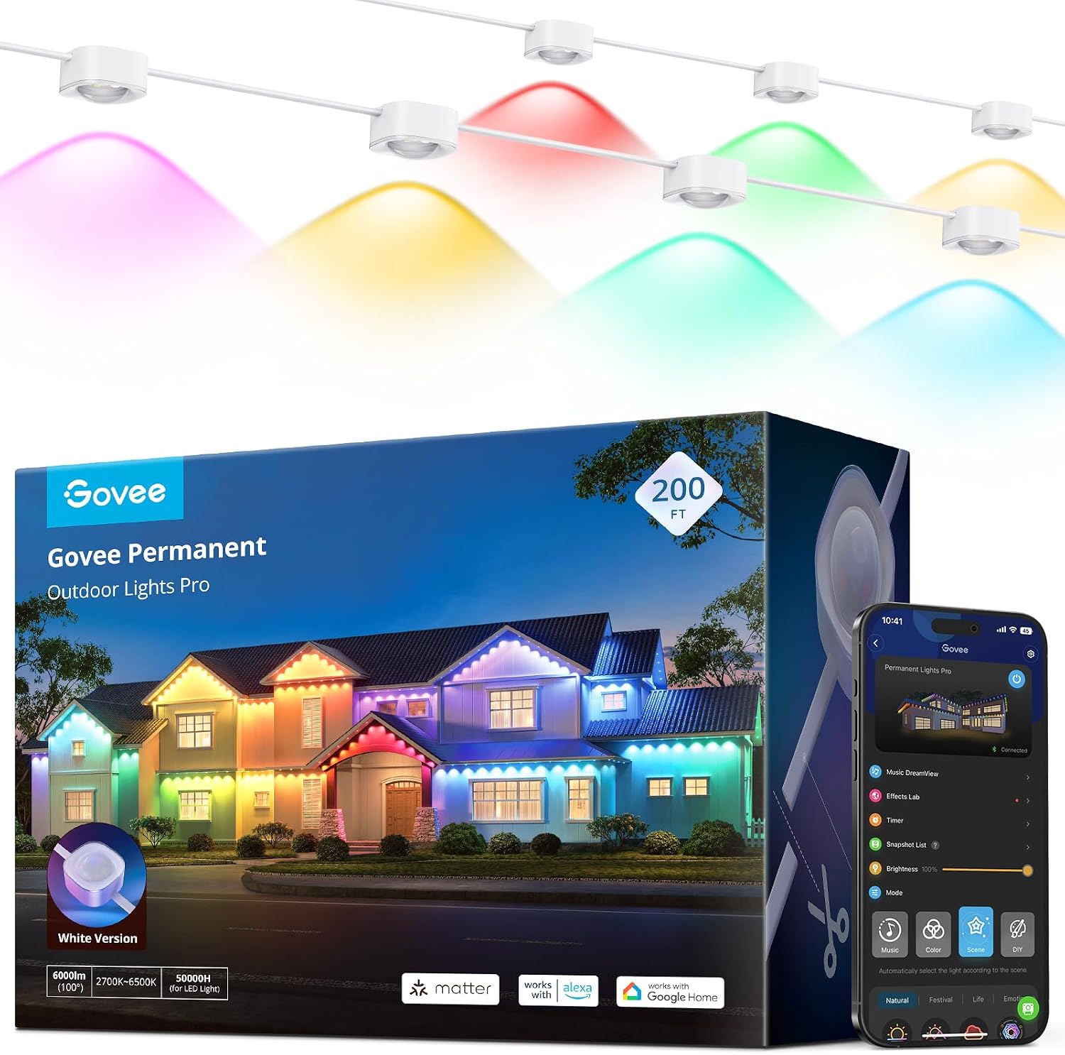 Detalle de Govee Permanent Outdoor Lights Pro 200ft 🌈