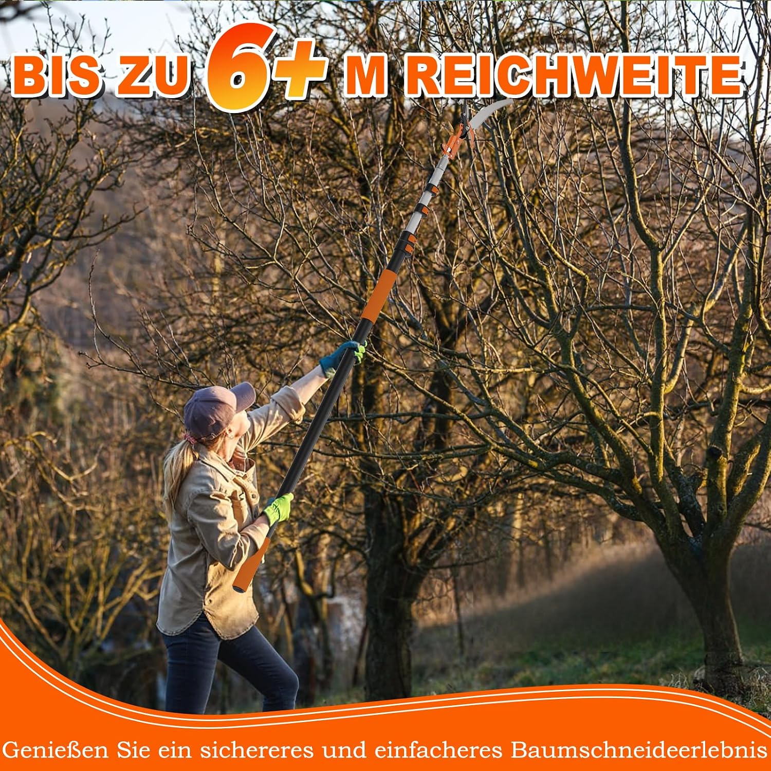 Thumbnail 6 de SISUPASSIE 6m Hochentaster mit Teleskopstiel – 2-in-1 Baumschere für Hof und Garten