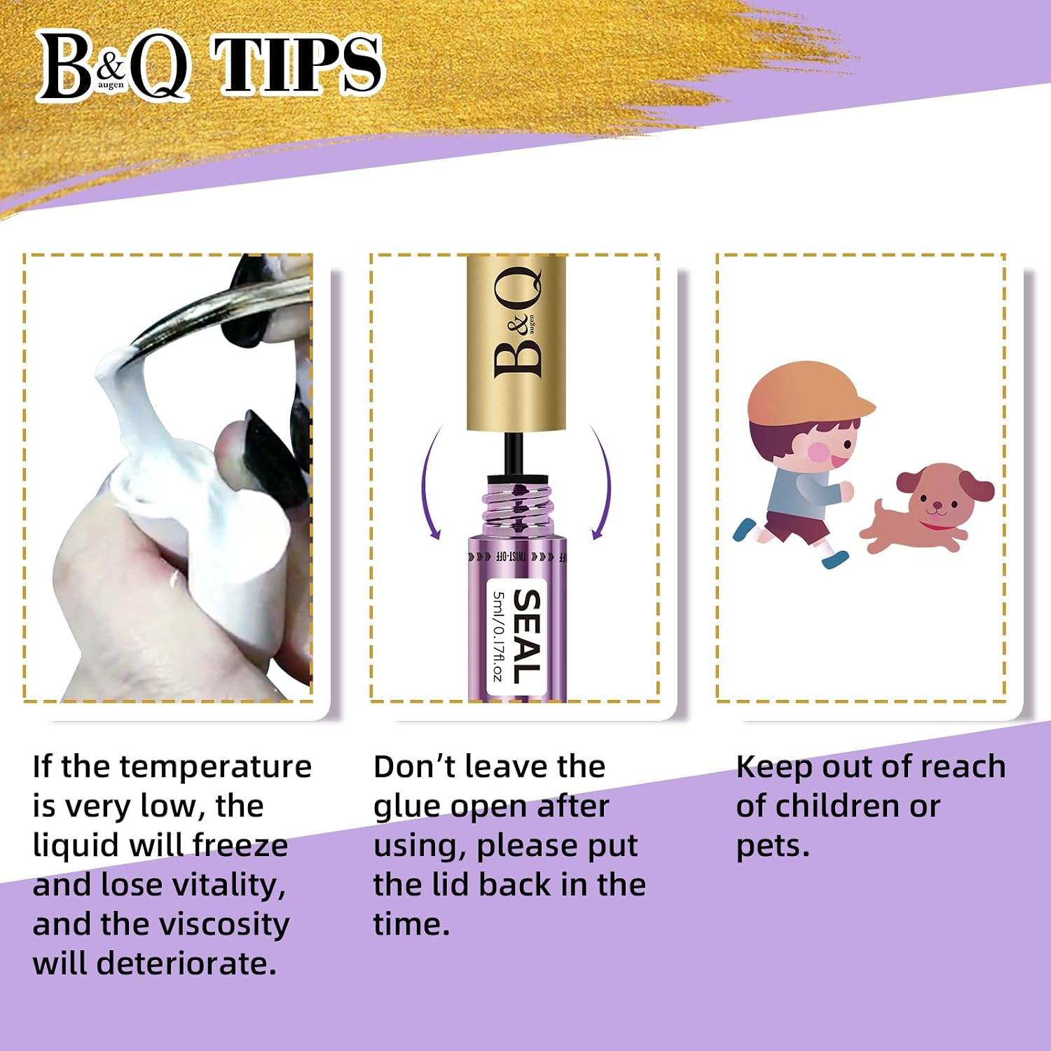 Detalle 2 de B&Q Lash Cluster Glue 10ML: Bond & Seal for Waterproof Lash Clusters