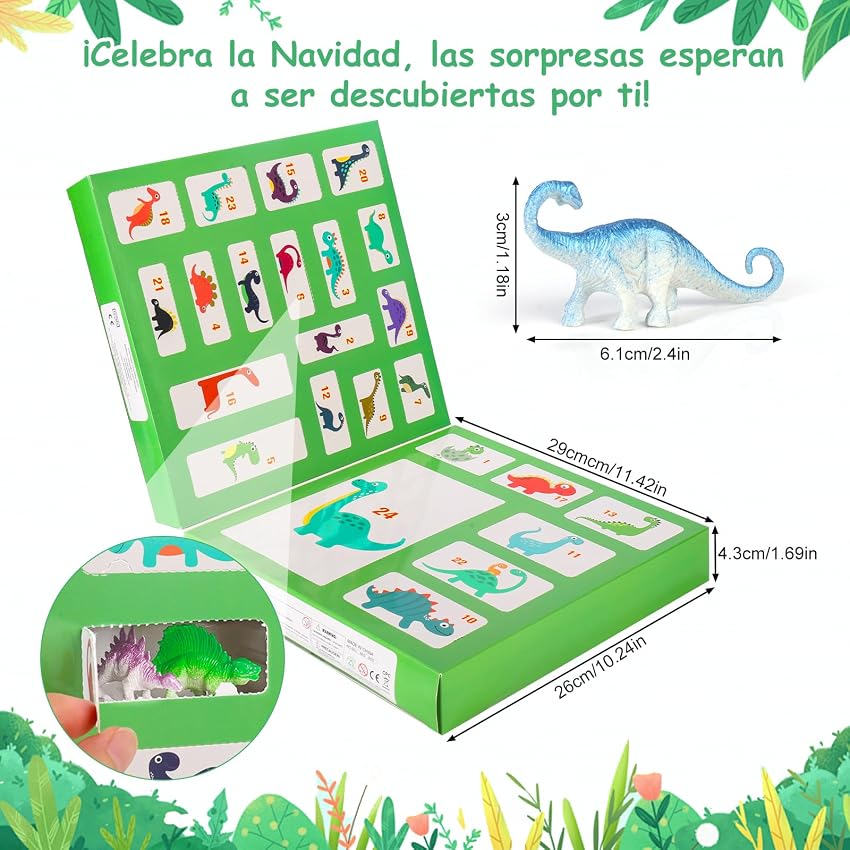 Detalle 2 de OKYUK Calendario de Adviento 2025 con 16 dinosaurios