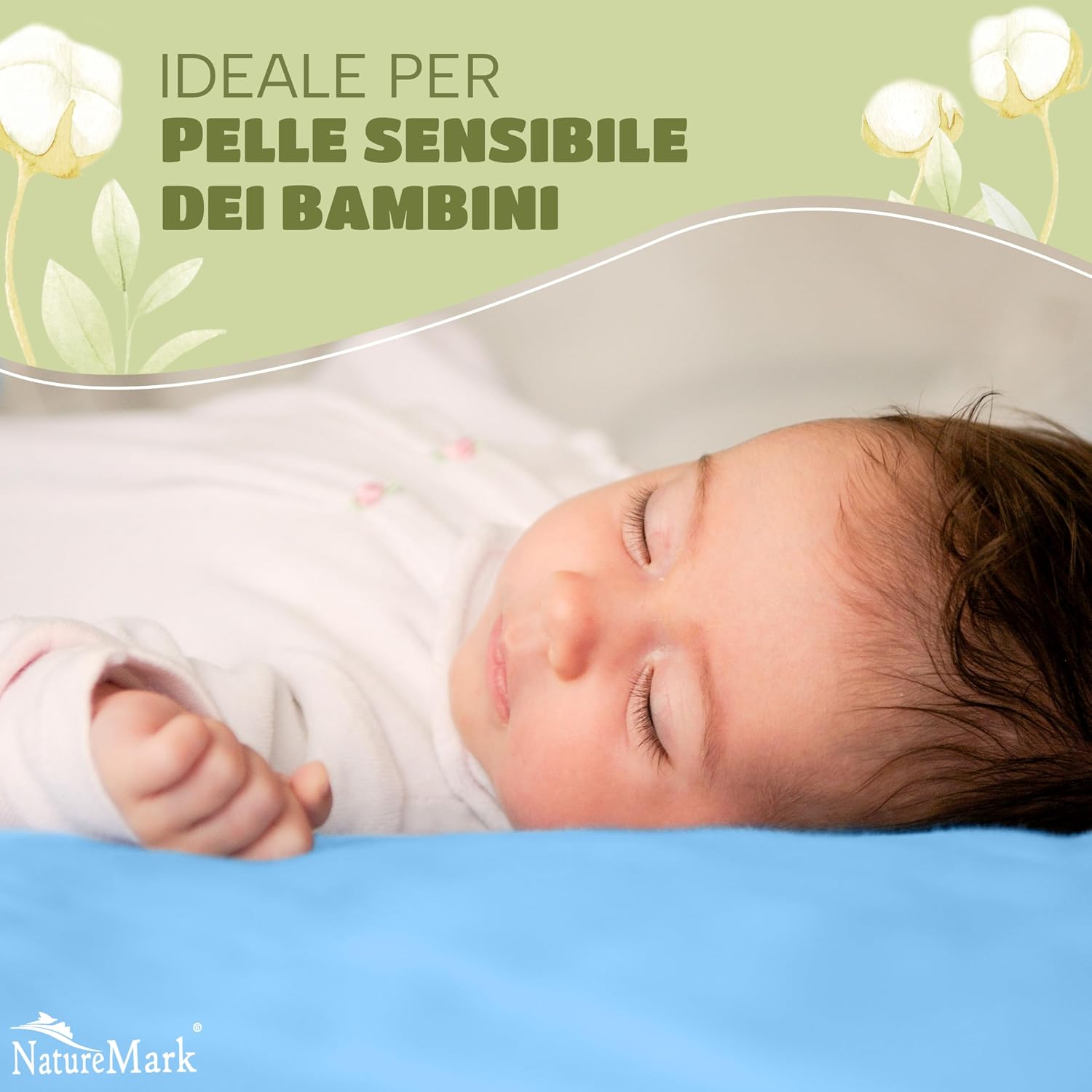 Detalle de NatureMark Lenzuola con angoli per bambini 70 x 140 cm – Set da 2, jersey di cotone morbido
