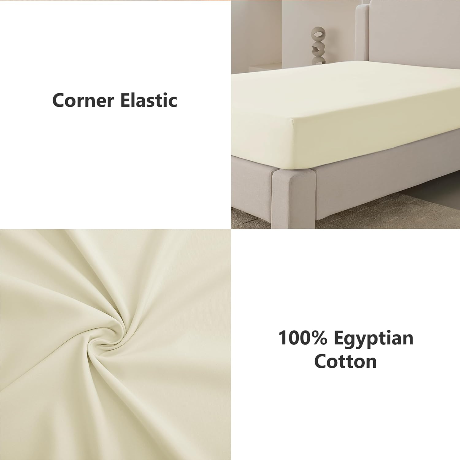 Detalle de Egyptian cotton fitted sheet 300TC double