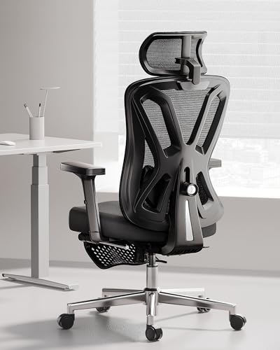 Thumbnail 1 de Hbada P5 Silla de oficina ergonómica negra con soporte lumbar ajustable, reposacabezas y reposapiés