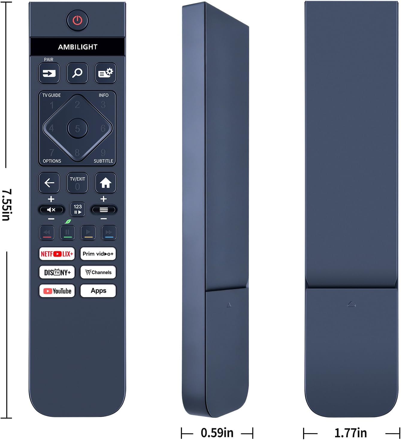 Thumbnail 2 de TCNOUMT replacement remote control for Philips Smart TV (32PHS6000 / 32PHS6050 series)