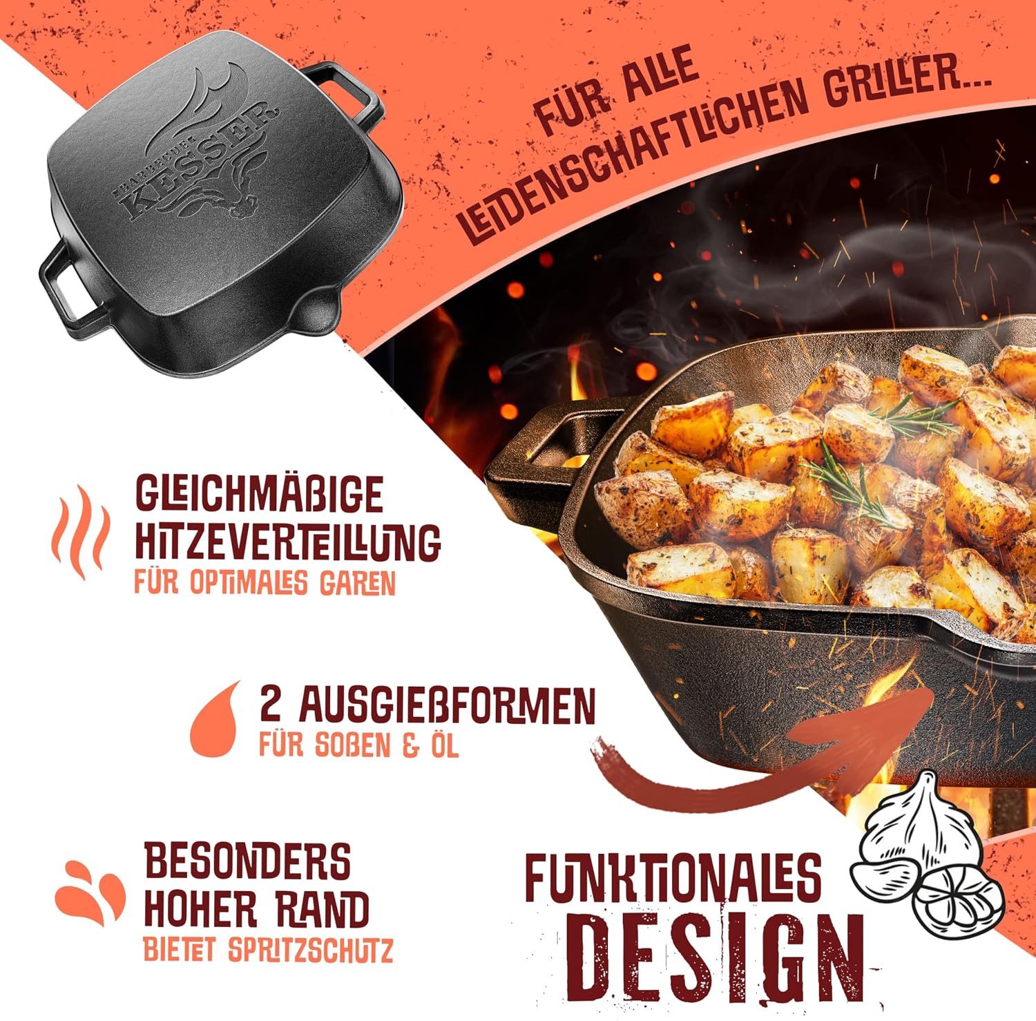 Thumbnail 4 de KESSER® Sartén de hierro fundido para inducción 30 cm