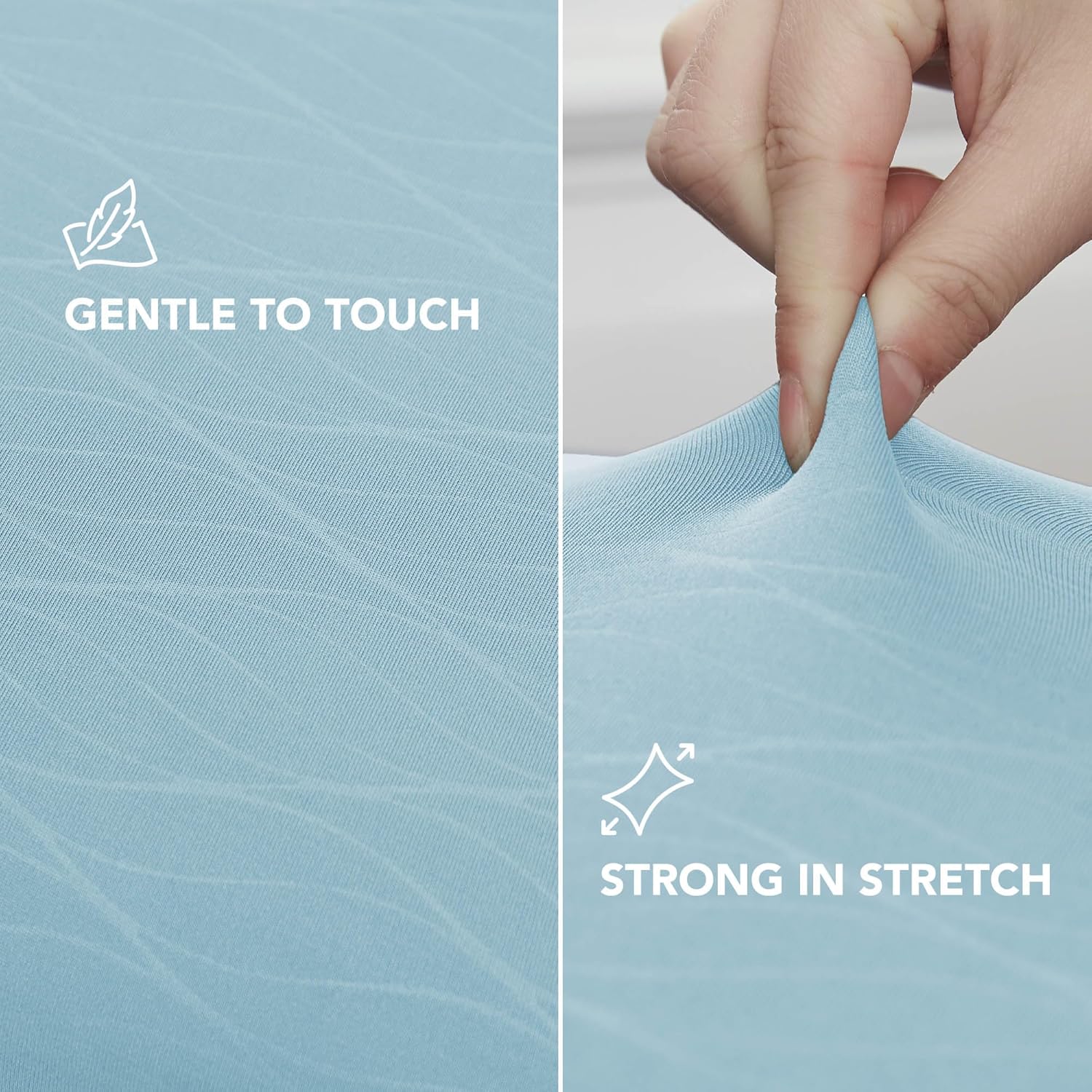 Thumbnail 6 de Deconovo Copridivano Elasticizzato 4 Posti con Braccioli – Azzurro, Antigraffio e Lavabile