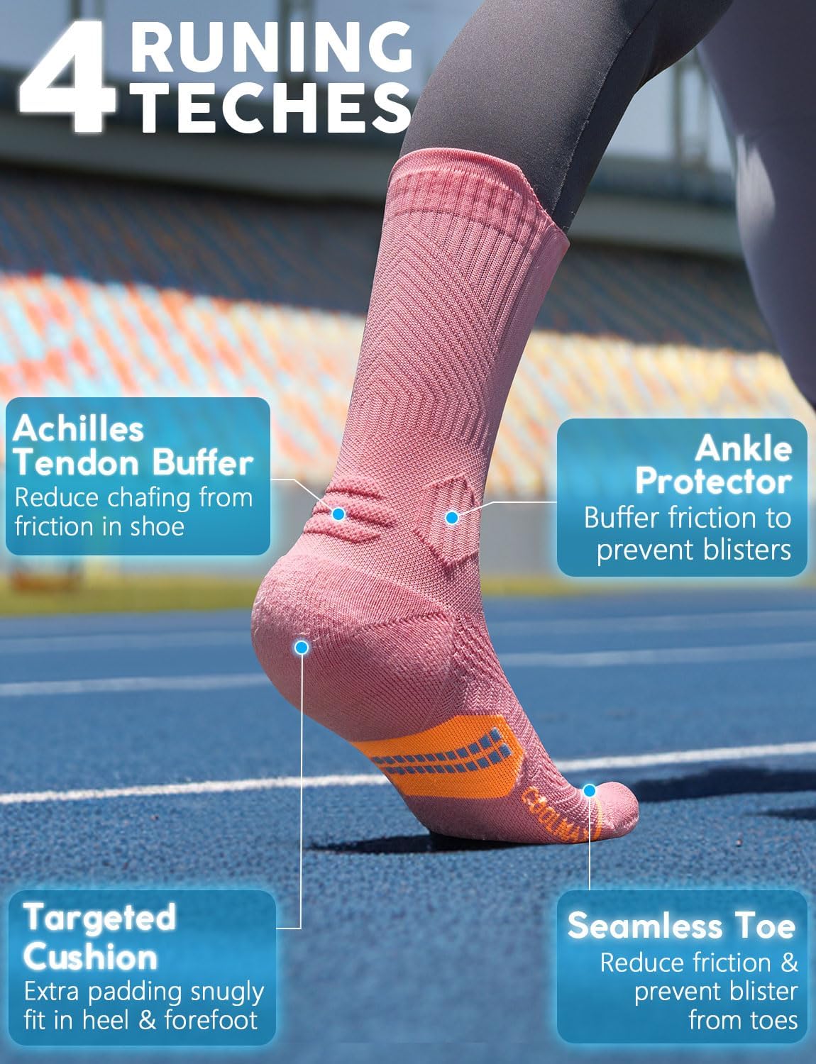 Detalle 2 de Calzini da Running Compression in Bamboo 15-20 mmHg