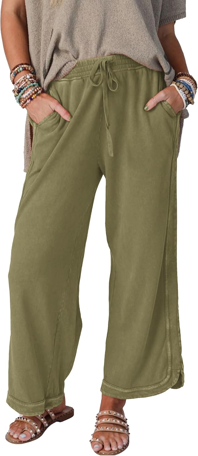 Thumbnail 5 de Malajisi Women's Casual Wide Leg Pants: High-Waist Drawstring Sweatpants with Pockets