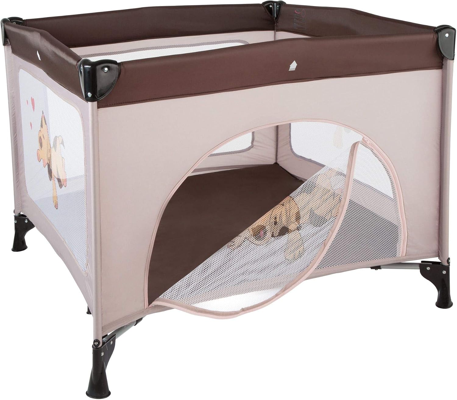 Detalle de tectake 402207-SE lekhage för baby, hopfällbar med sidoöppning