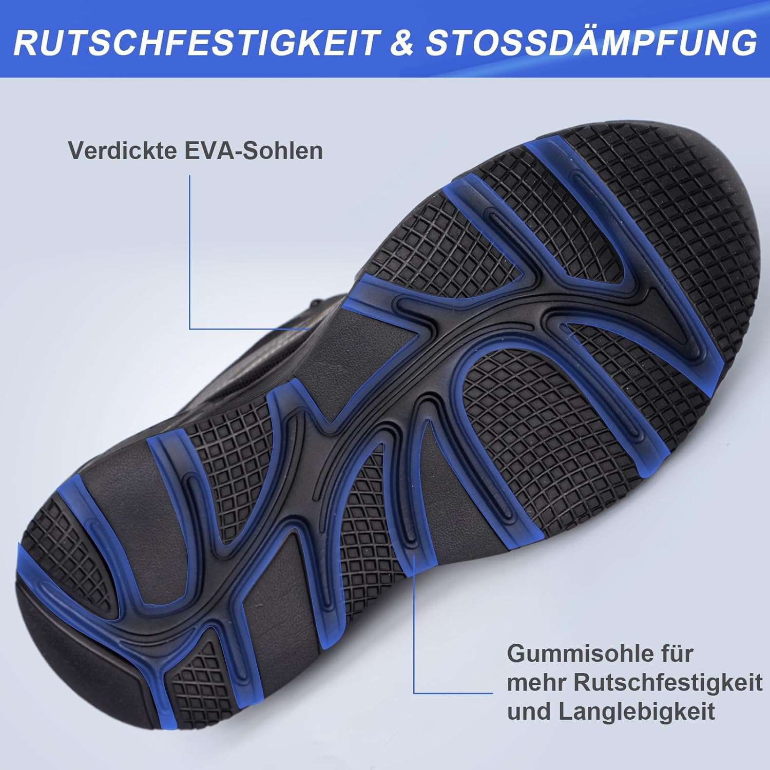 Thumbnail 2 de XIEHX Herren Arbeitsschuhe mit Stahlkappe, Drehverschluss und rutschfester EVA-Gummisohle