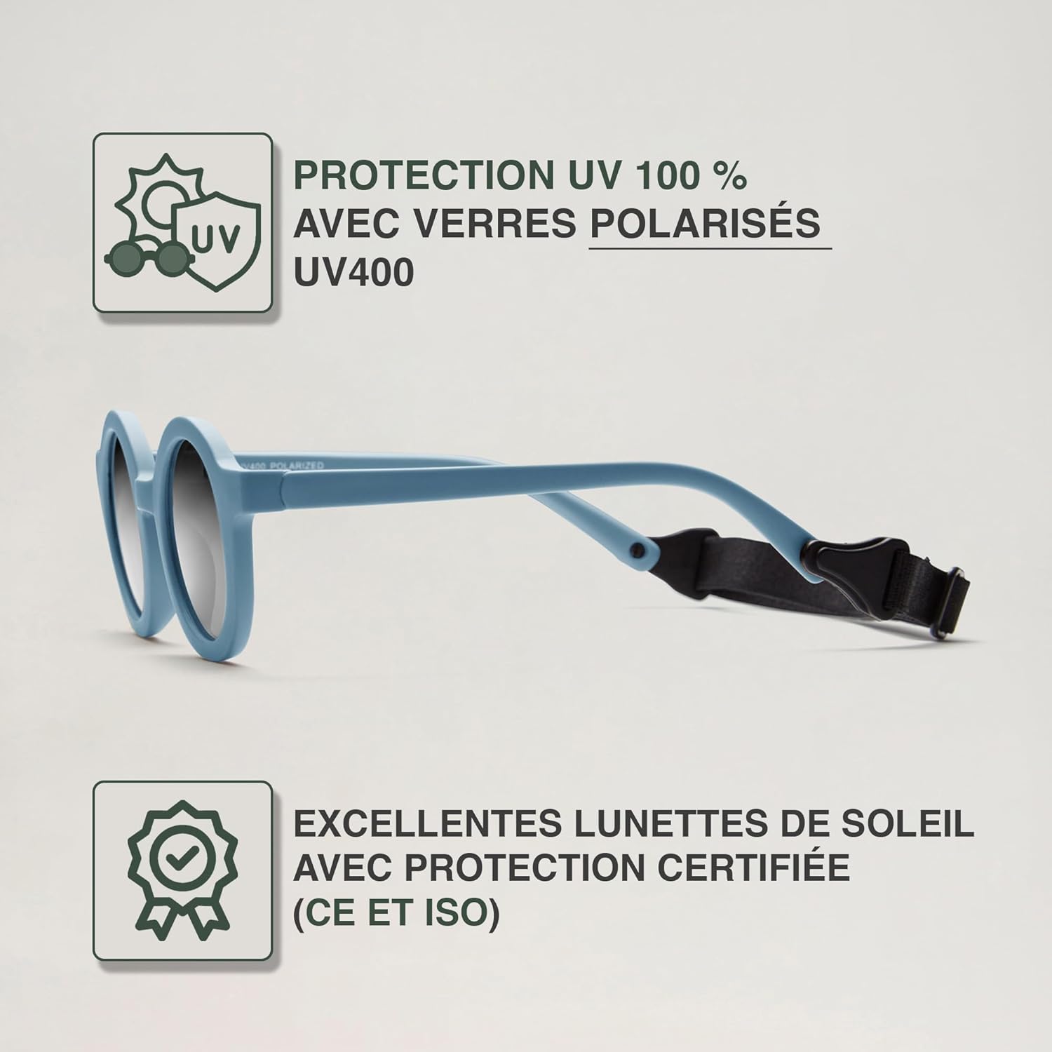 Thumbnail 2 de BABYMOCS Lunettes de soleil rondes pour bébé 0–1,5 ans — protection UV 100 % et design suédois