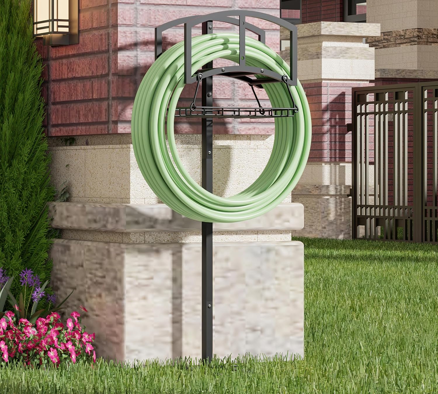 Thumbnail 5 de CALIDOLA Garden Hose Stand with 4-Point Stability and 150-Foot Reel