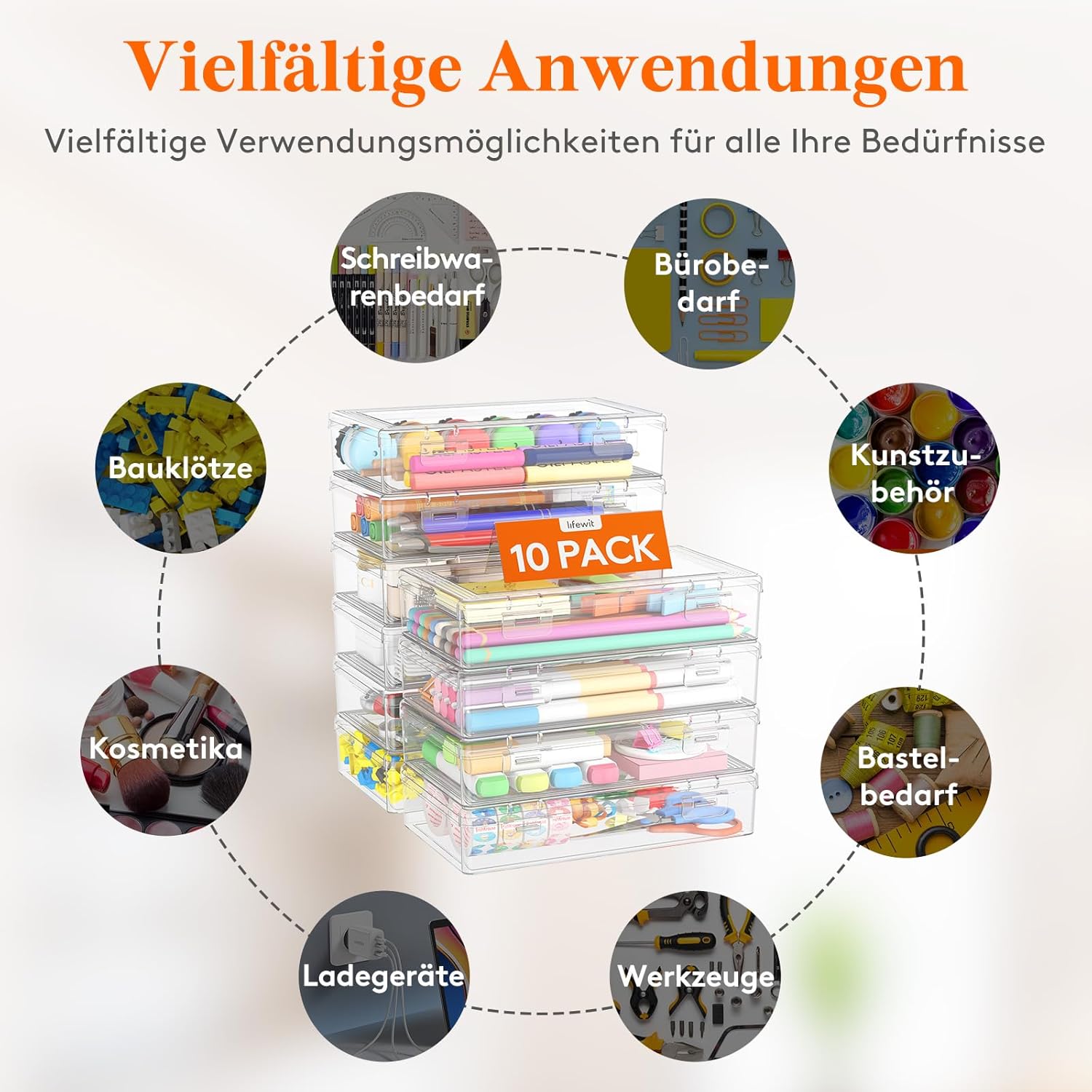 Thumbnail 4 de Lifewit Stiftebox 1L Snap-Deckel