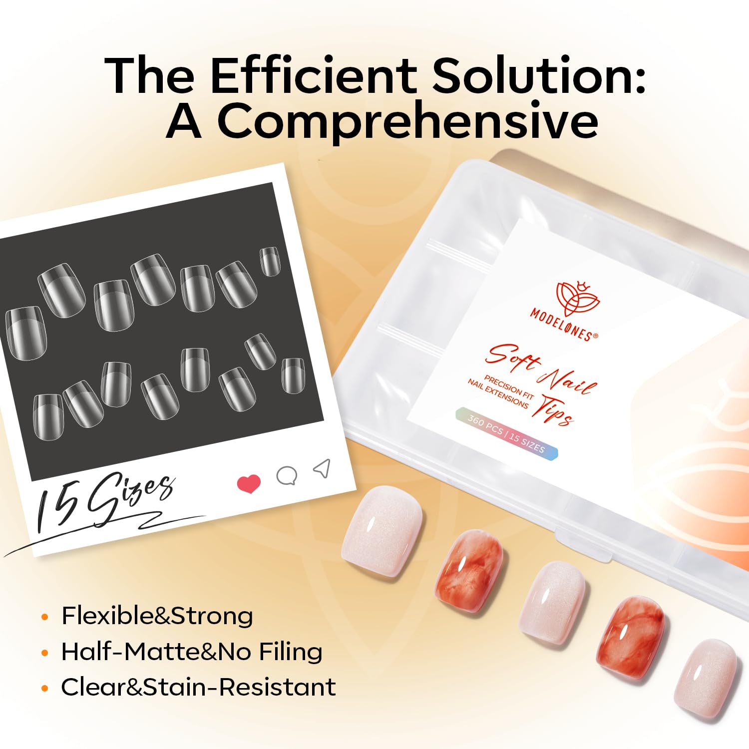 Detalle 2 de Modelones Nail Tips 360 Stück Full Cover