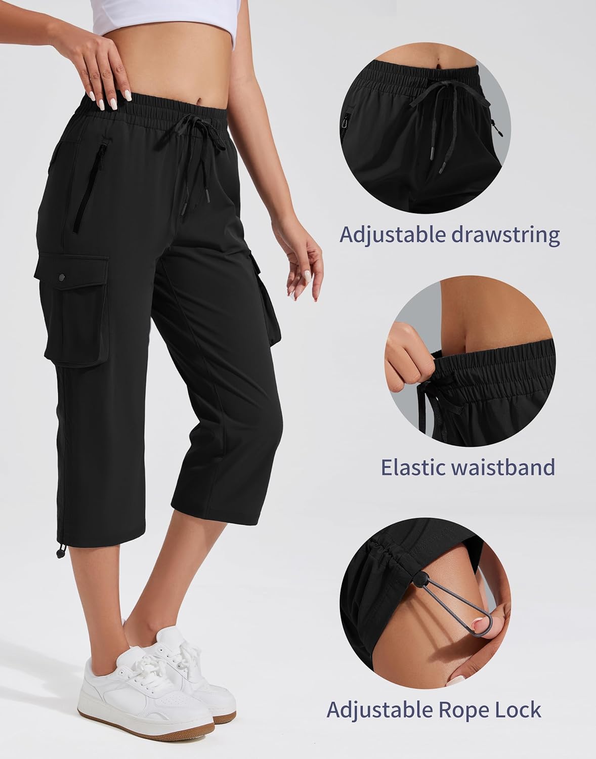 Detalle de Pioneer Camp Caprihose Damen 3/4 Sommerhose – Leicht, bequem und praktisch
