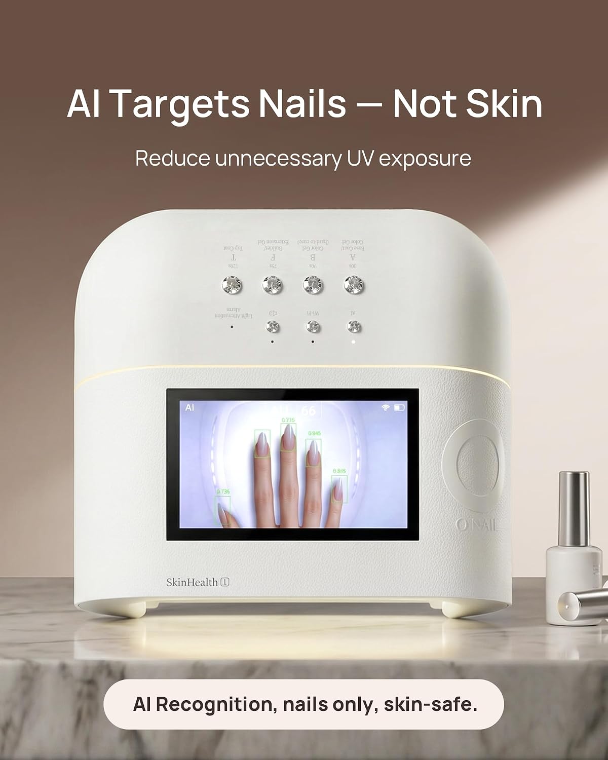 Detalle 2 de O NAIL AI Health Best Nail Lamp-O Precision Scan (2-in-1 AI Computer & Gel Dryer) with HD Live-View Screen, 109 LEDs