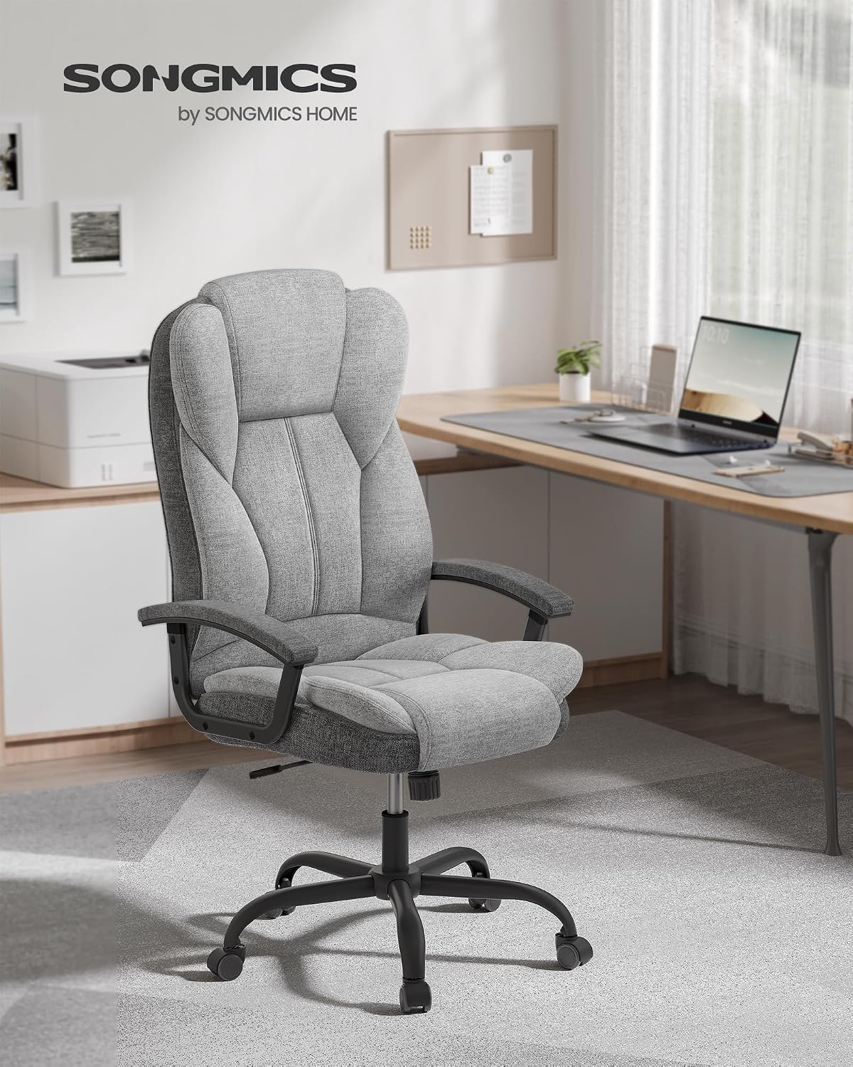 Detalle 2 de SONGMICS Sedia da Ufficio OBG057G01: ergonomia regolabile e comfort per una daily workstation