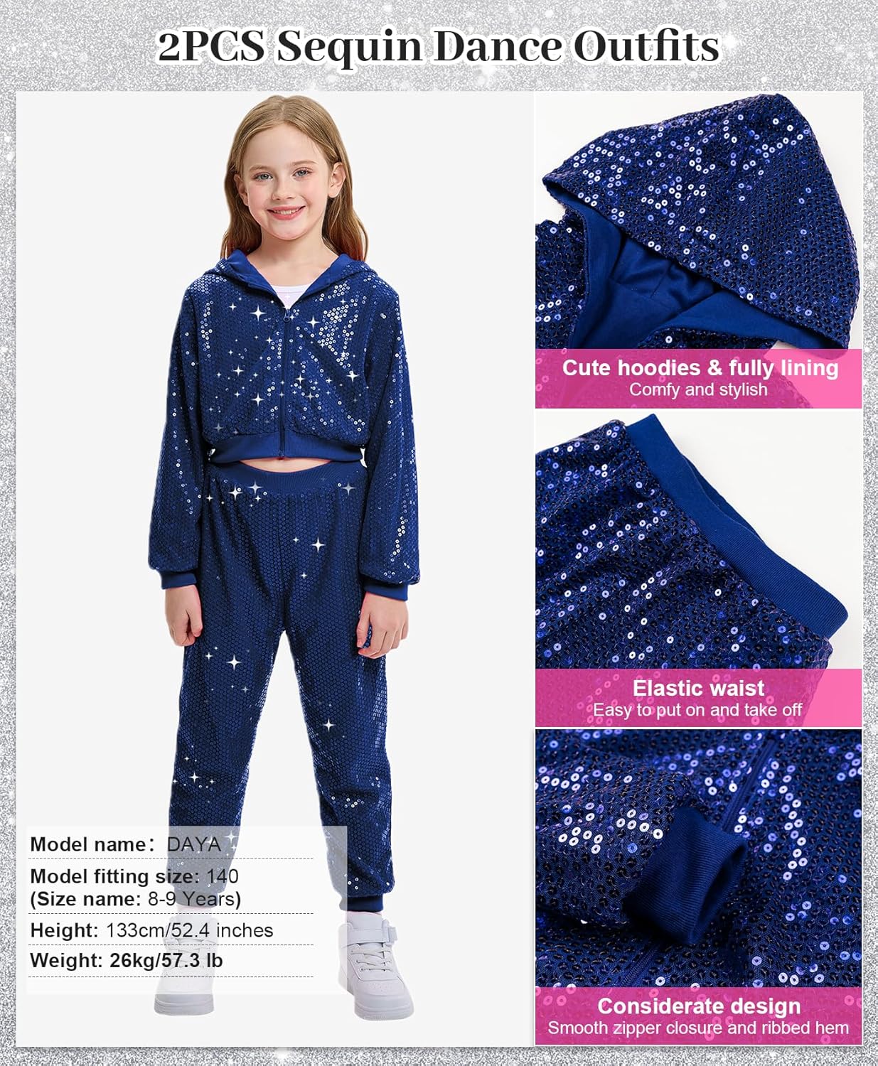 Thumbnail 5 de Ensemble LOLANTA enfant hip-hop à paillettes : veste à capuche et pantalon
