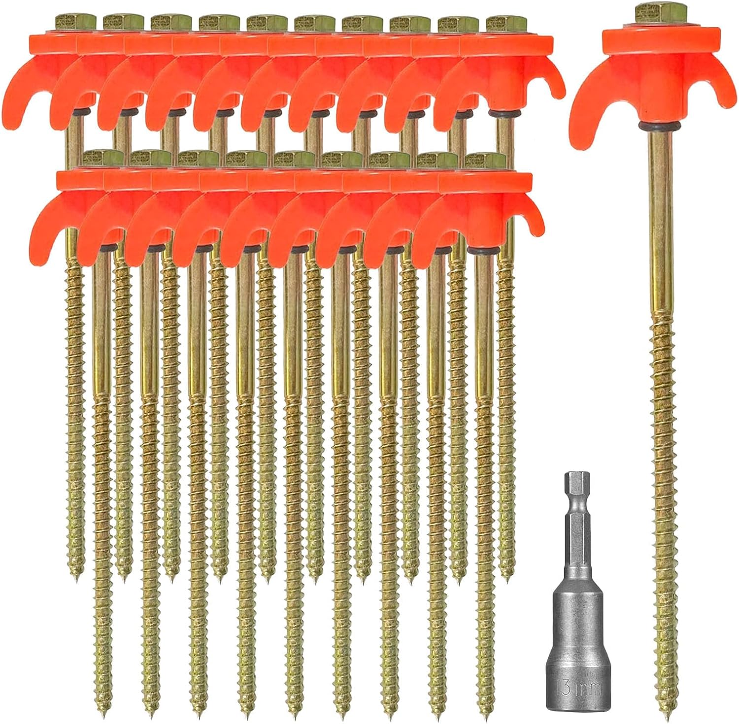 KEELYY Zeltheringe 20x Stahl mit Gewinde