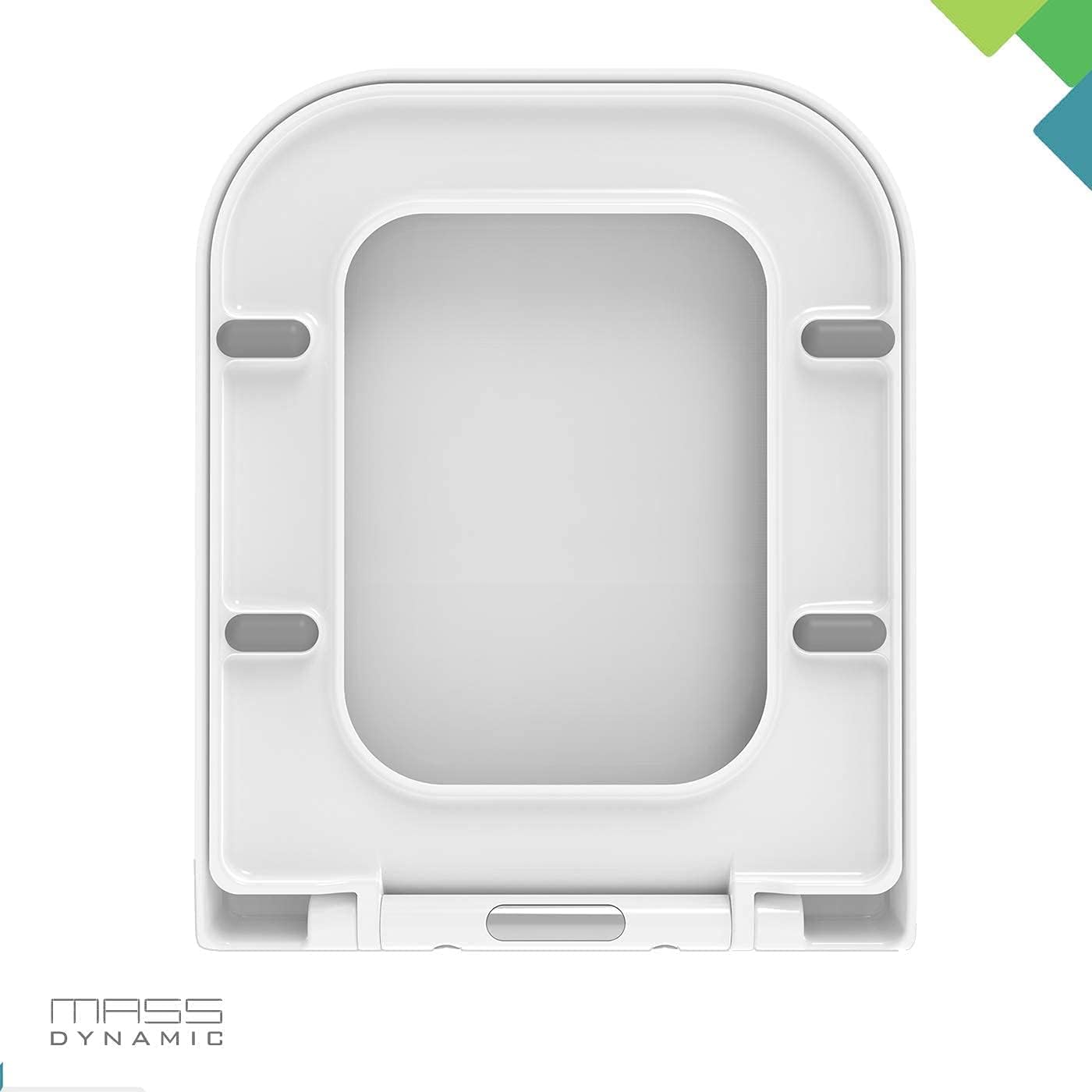 Thumbnail 6 de MASS DYNAMIC Square Toilet Seat with Soft-CClose, Quick Release & Top Fixing Hinges