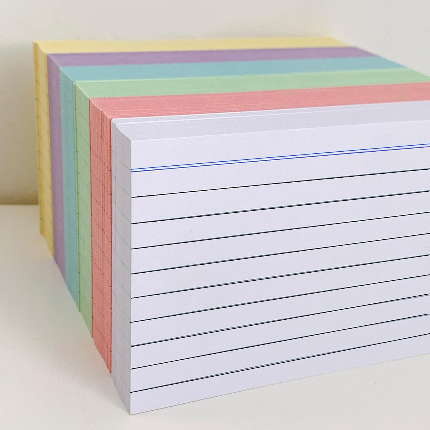 Thumbnail 4 de Fhlbestyu Karteikarten A7 (500 Stück) mit Linien, 7,4 x 10,5 cm – 5 Farben sortiert
