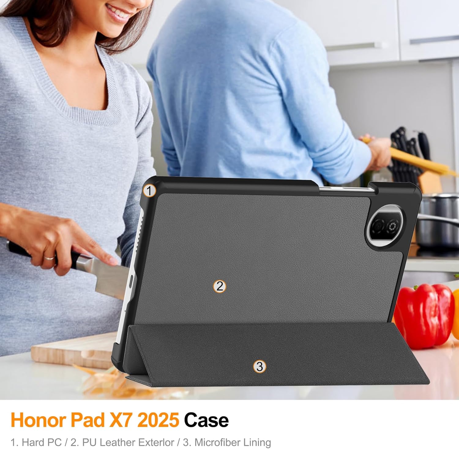 Detalle de idudao Case for Honor Pad X7: Ultra Thin Hard Back Cover in Grey