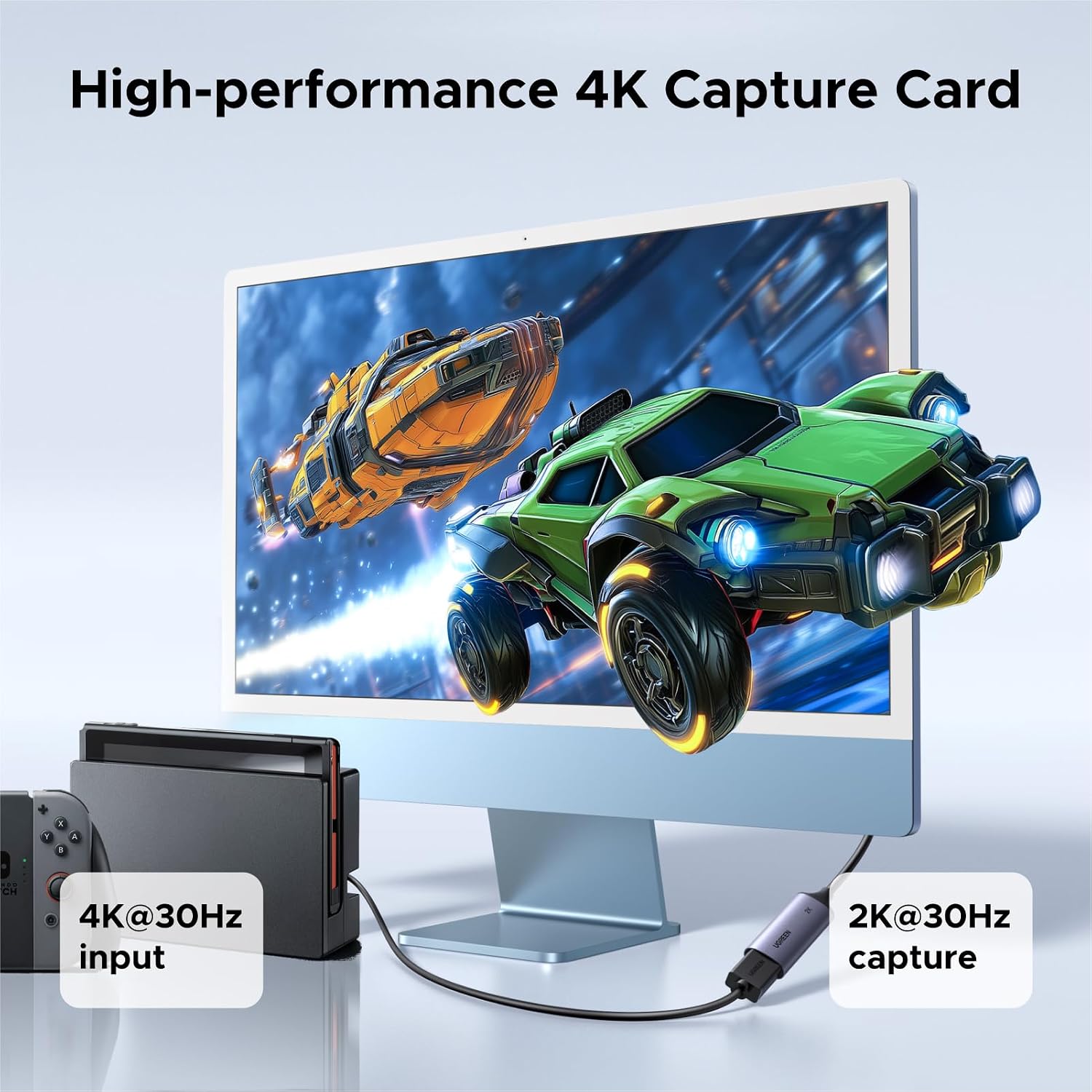 Detalle de UGREEN 15389 HDMI to USB-C Capture Card, 2K@30Hz and 1080p@60fps
