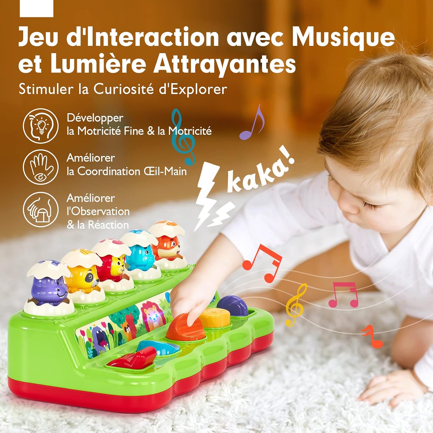 Detalle 2 de hahaland Jouet pop-up animaux 12 mois
