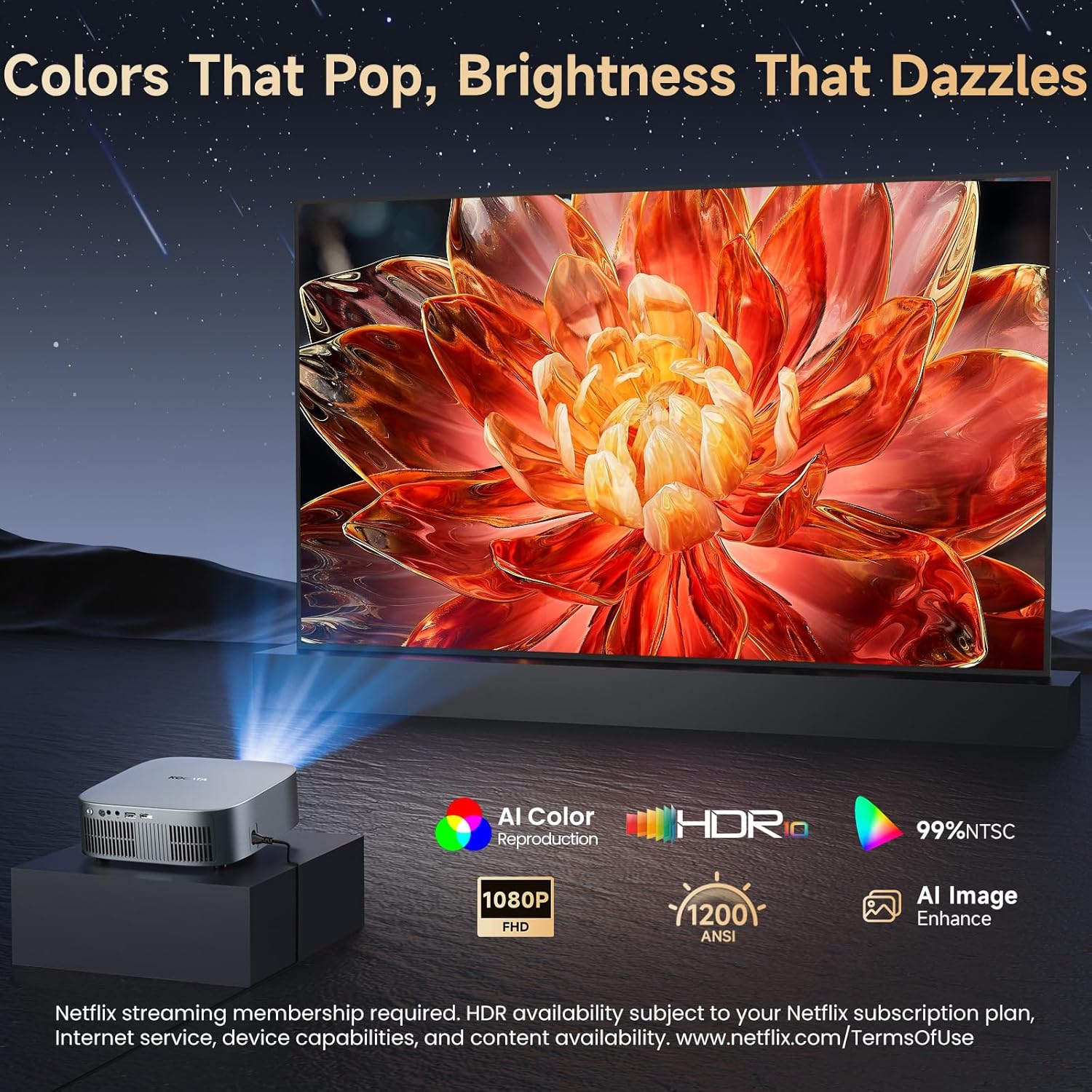 Detalle de KOGATA GC355 4K Short Throw Smart Projector with WiFi & Bluetooth (Netflix & Dolby Audio)