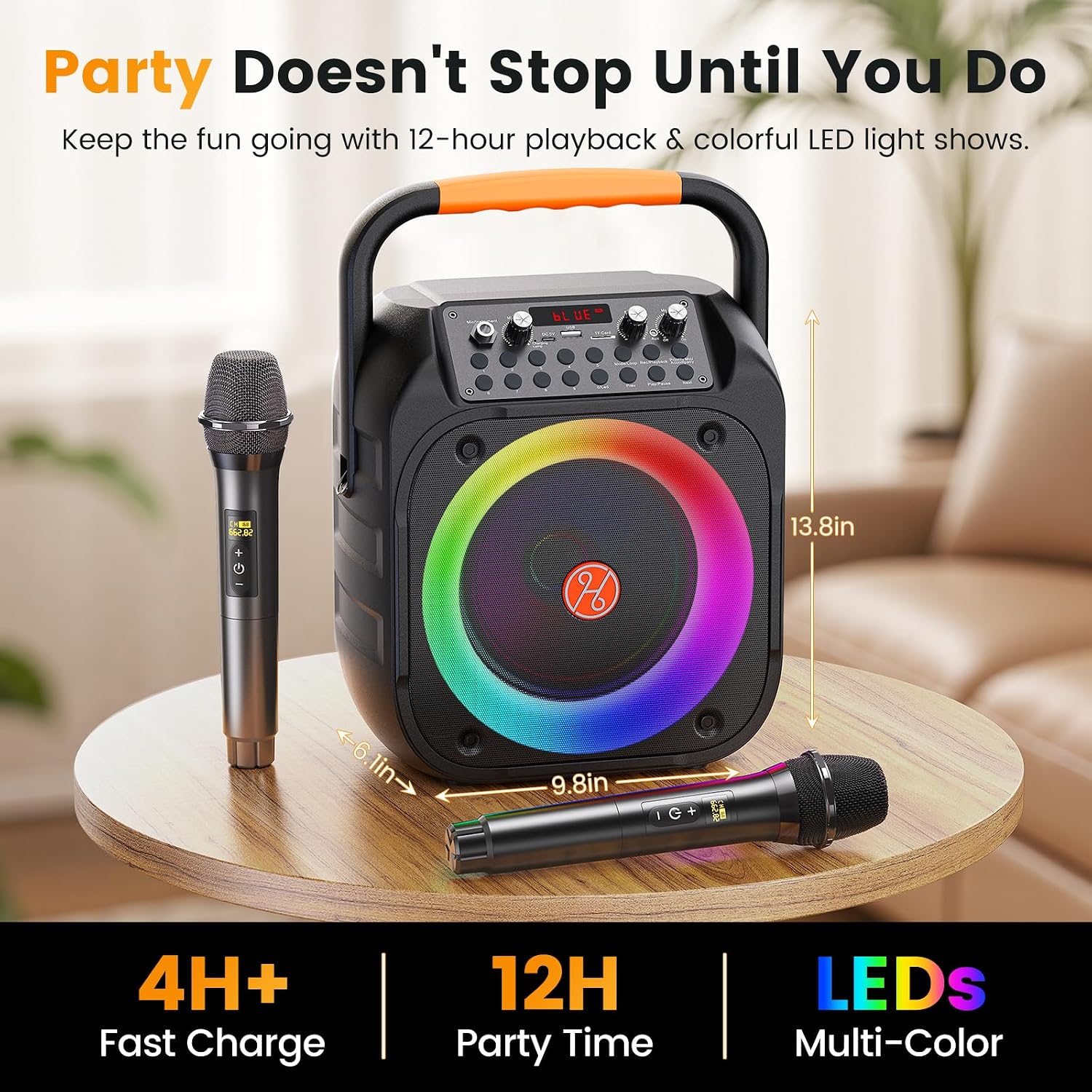 Detalle de Portable Karaoke Machine with 6.5-Inch Subwoofer